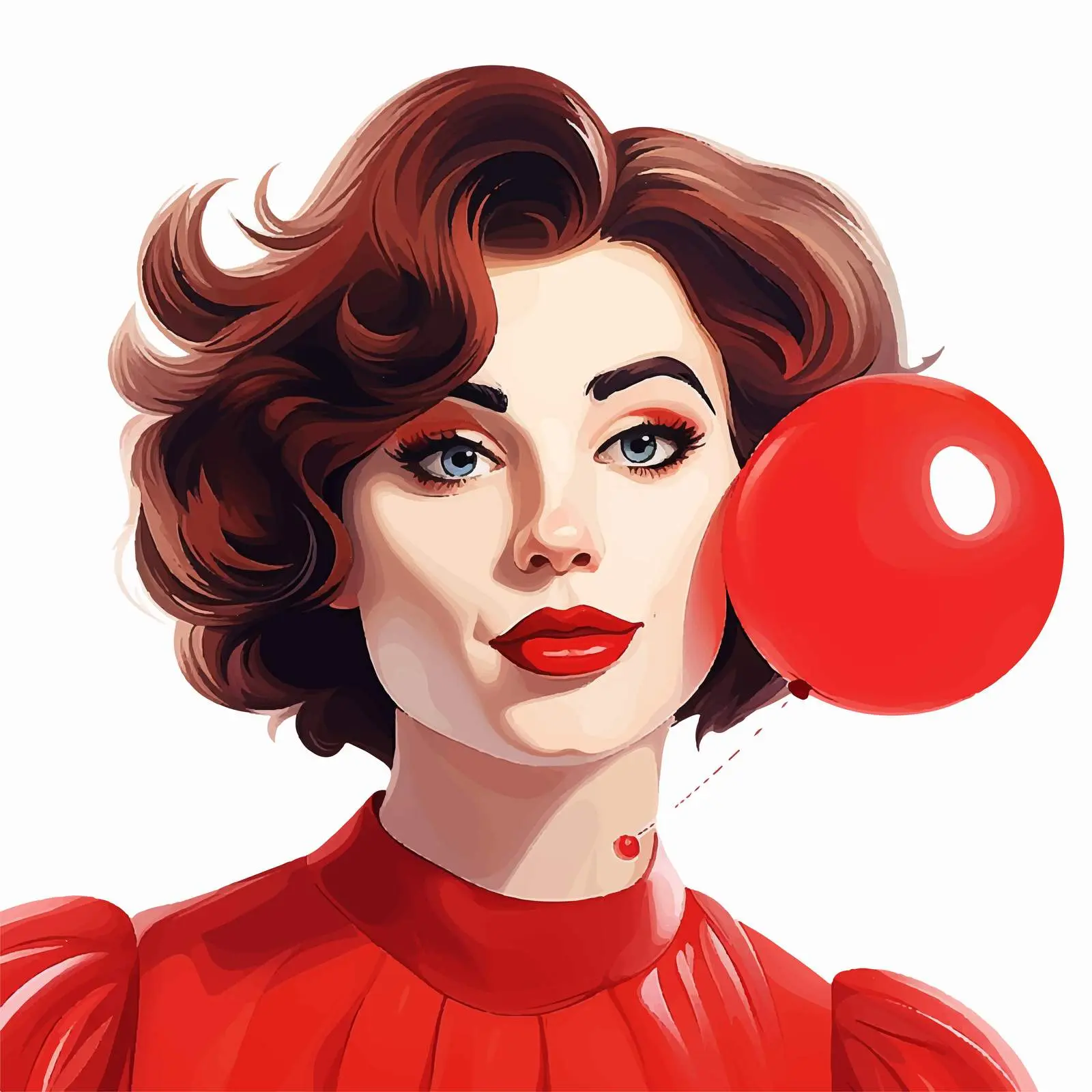 Cartoon Woman with Clown Nose Vector Illustration — free download from Dotvec
