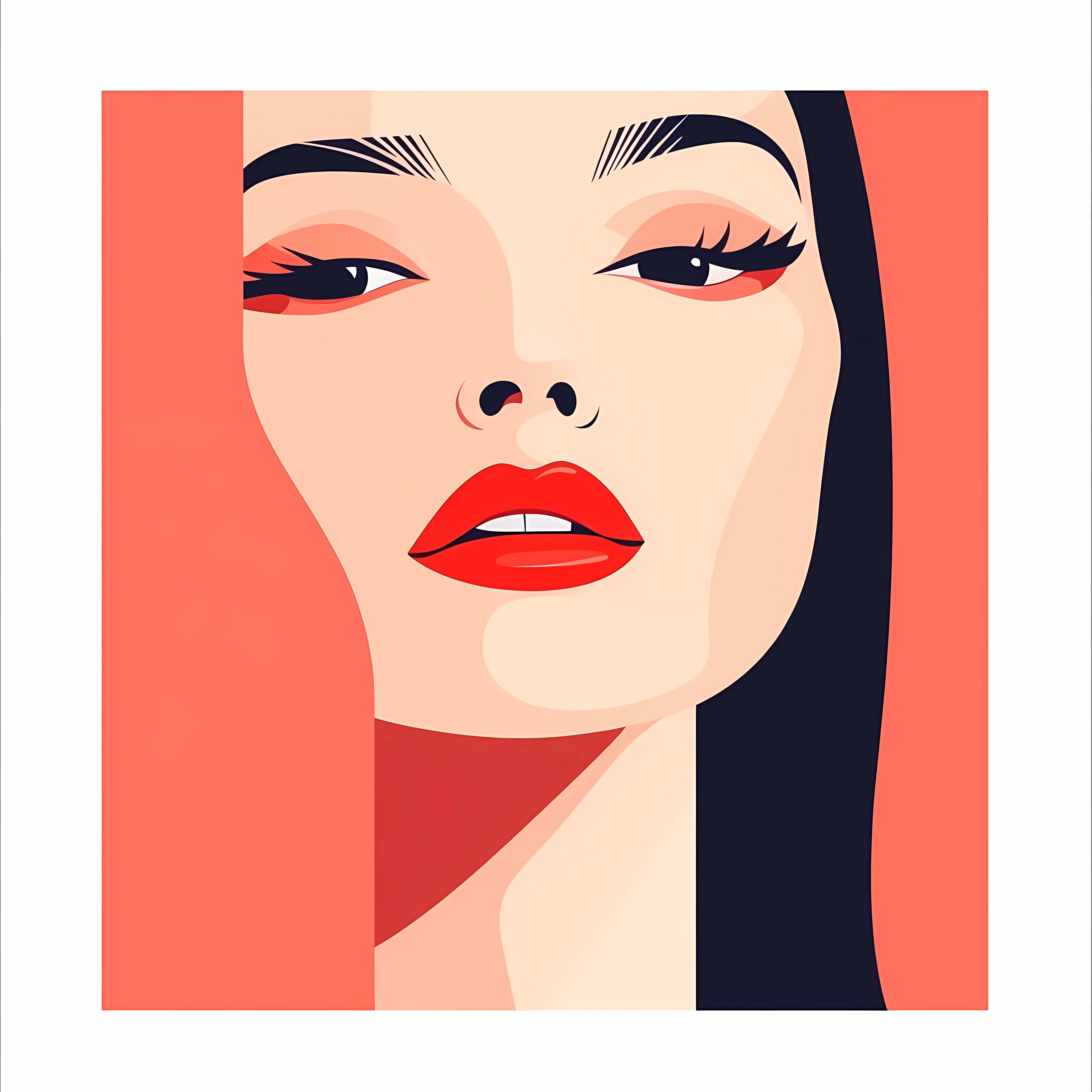 Elegant Woman with Lipstick Flat Vector Illustration — free download from Dotvec
