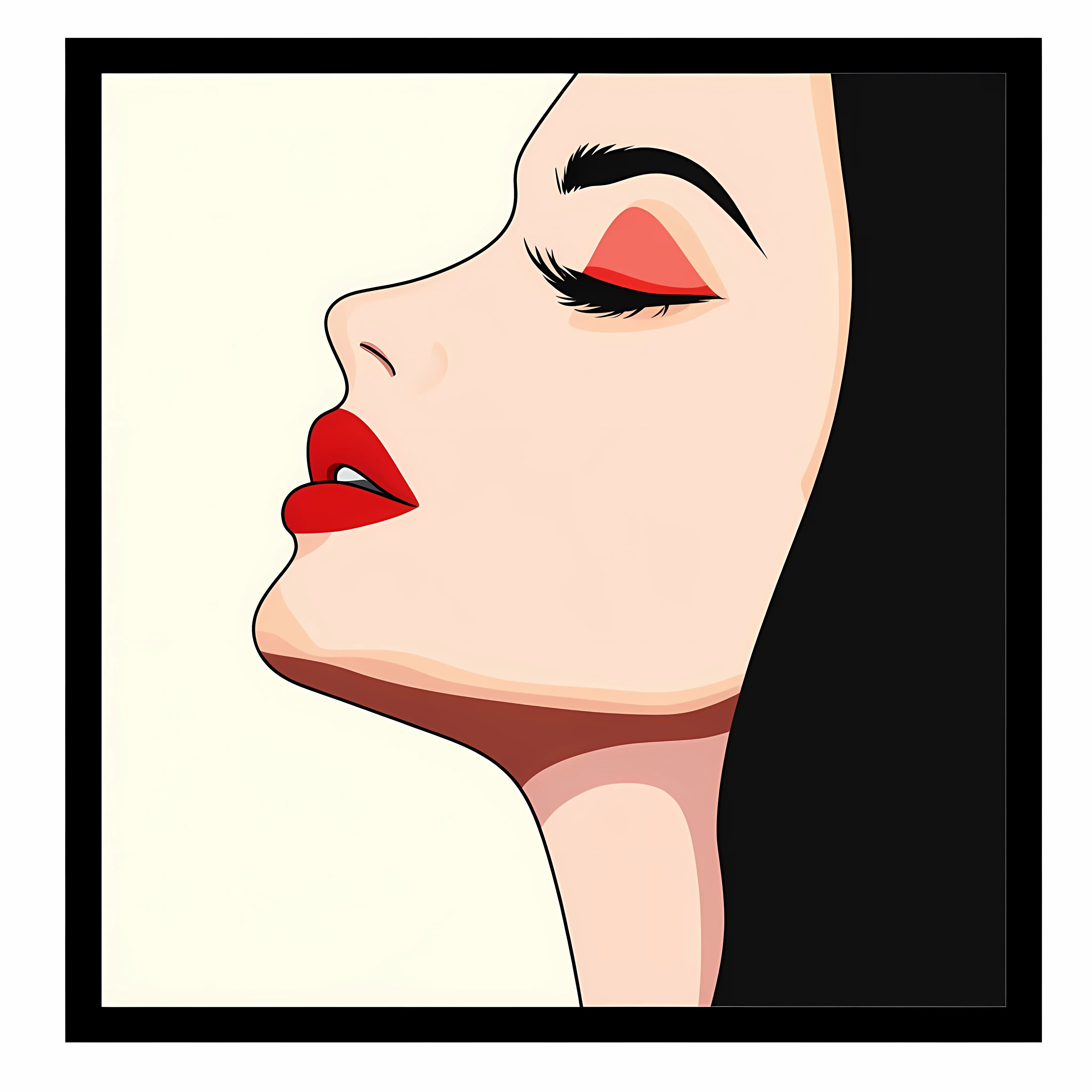Woman with Lipstick Flat Vector Illustration — free download from Dotvec
