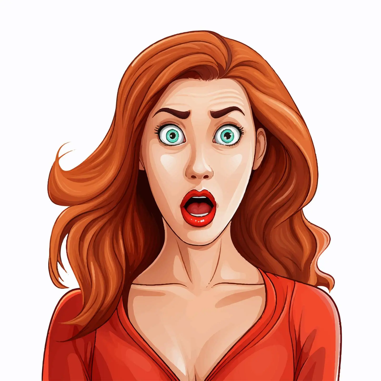 Woman with Shocked Expression and Wide Eyes — free download from Dotvec