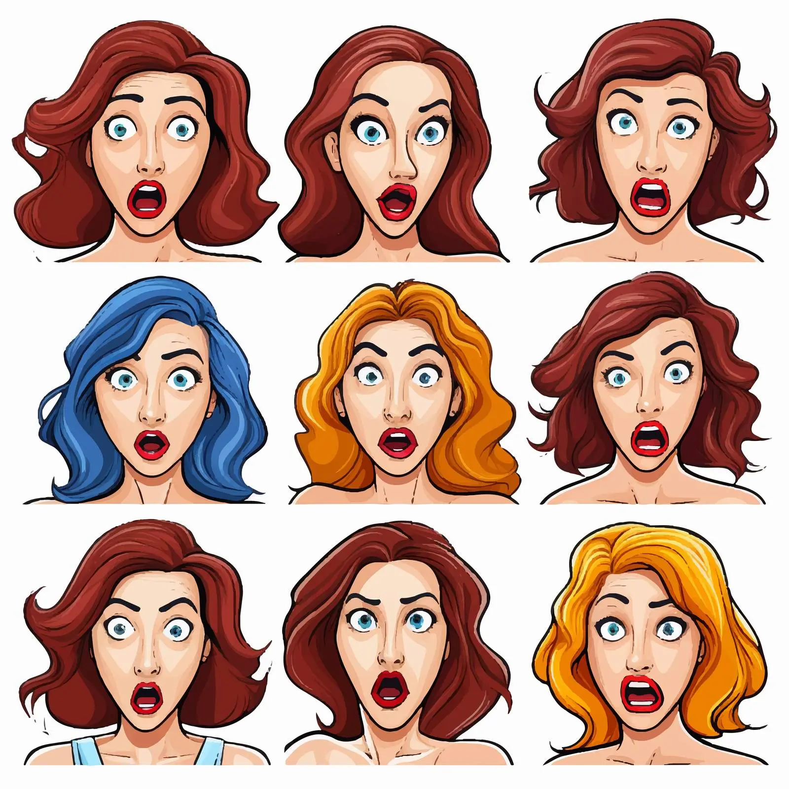 Shocked Woman Vector Illustration — free download from Dotvec