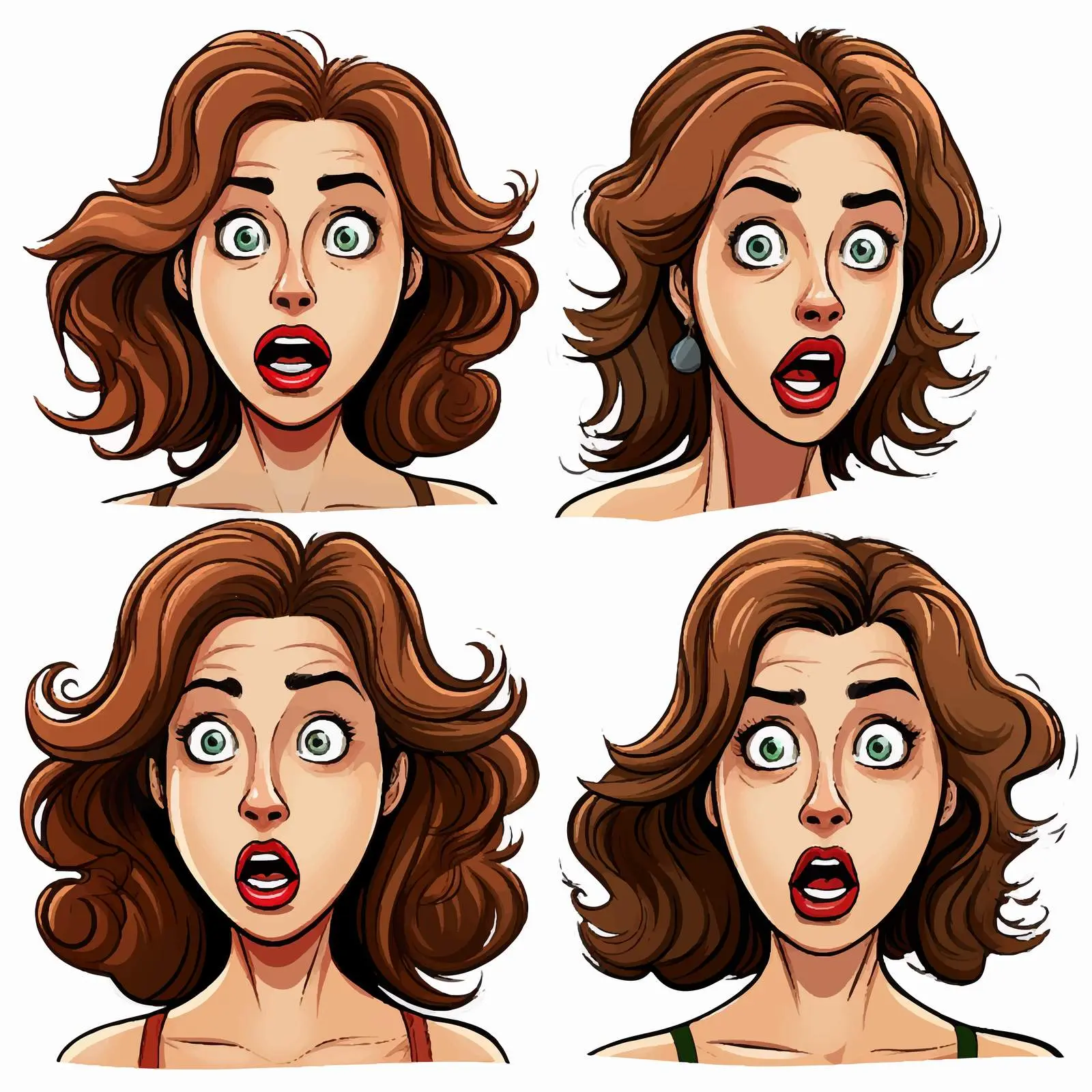 Shocked Woman Vector Illustration — free download from Dotvec