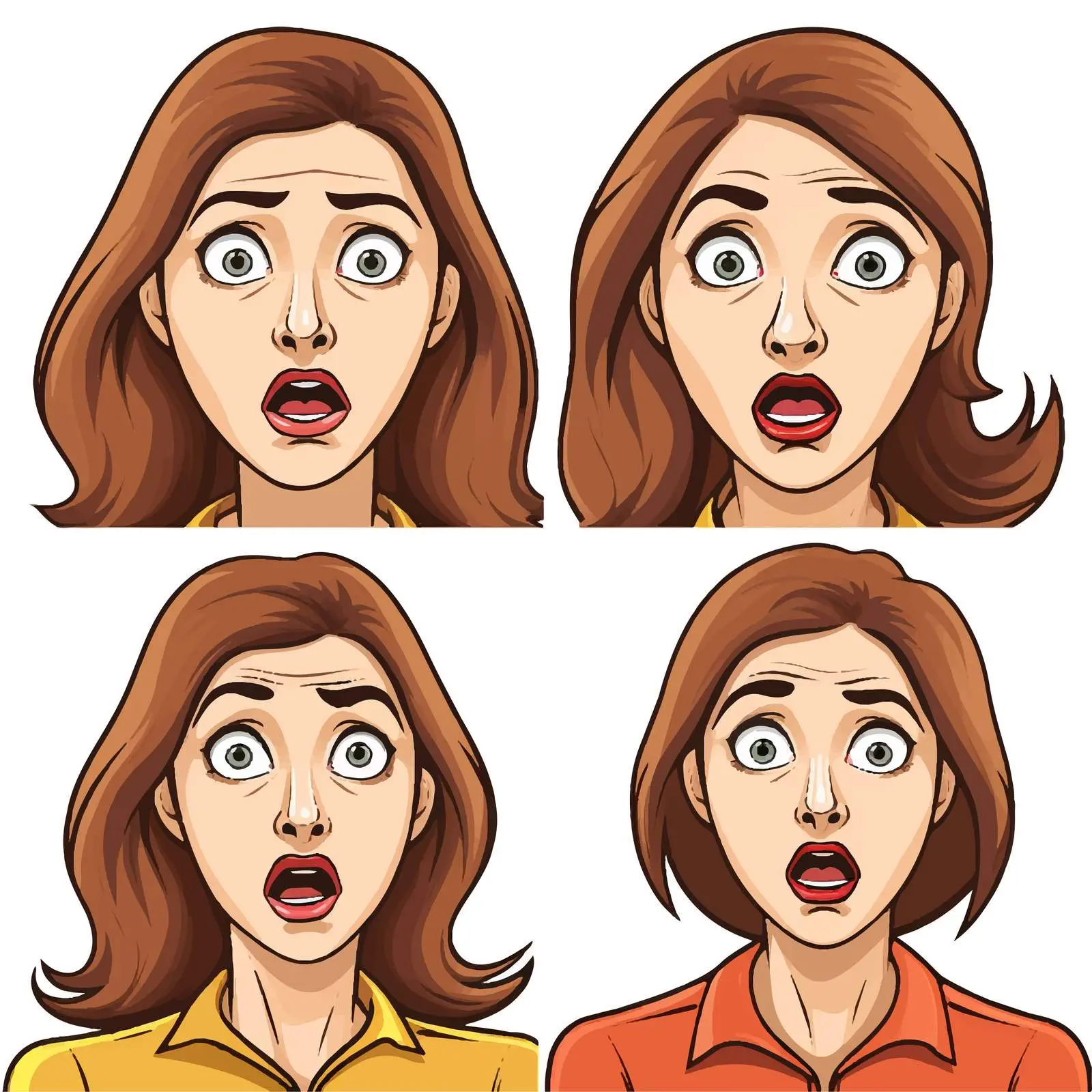 Shocked Woman Vector Illustration — free download from Dotvec