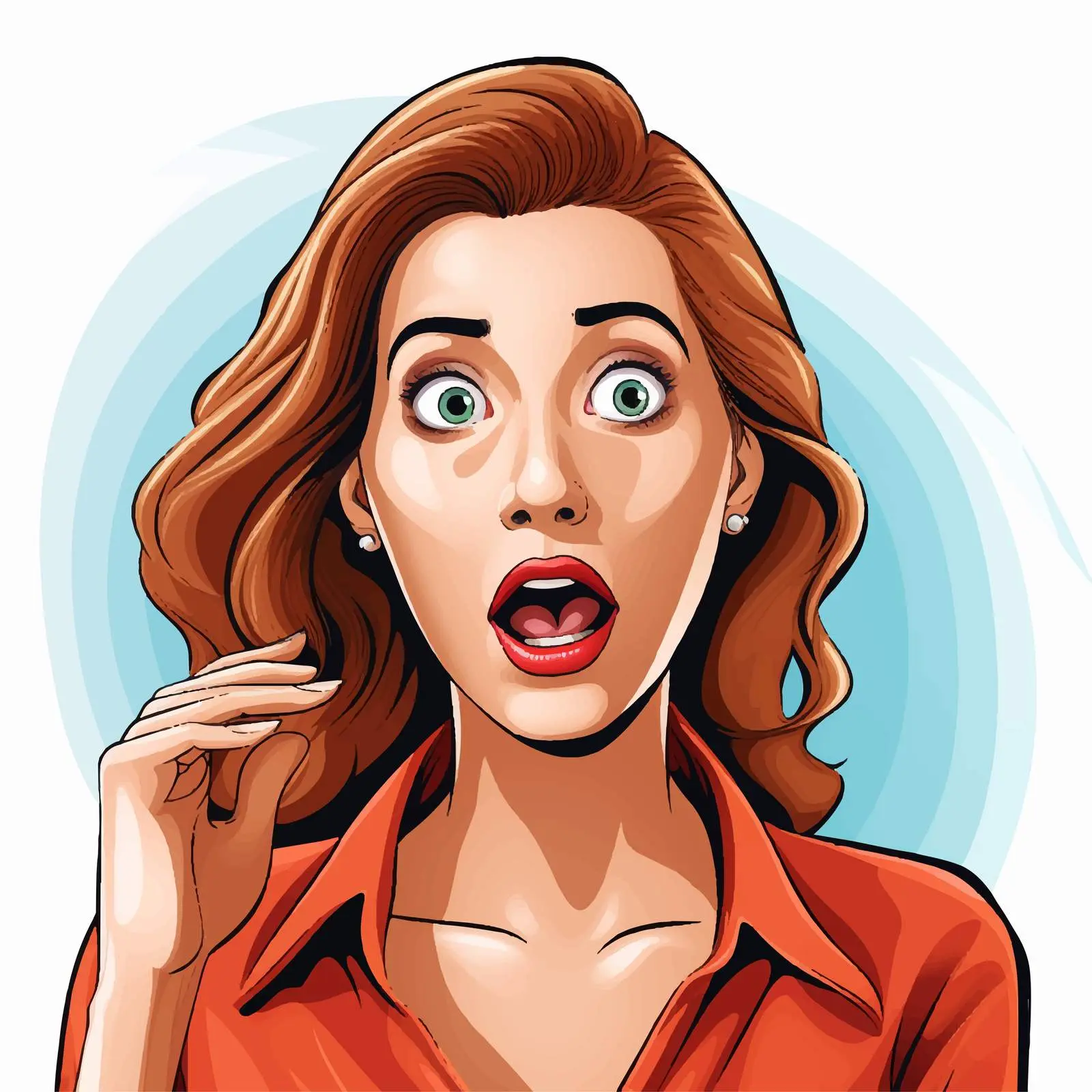 Shocked Woman Cartoon Vector Illustration — free download from Dotvec