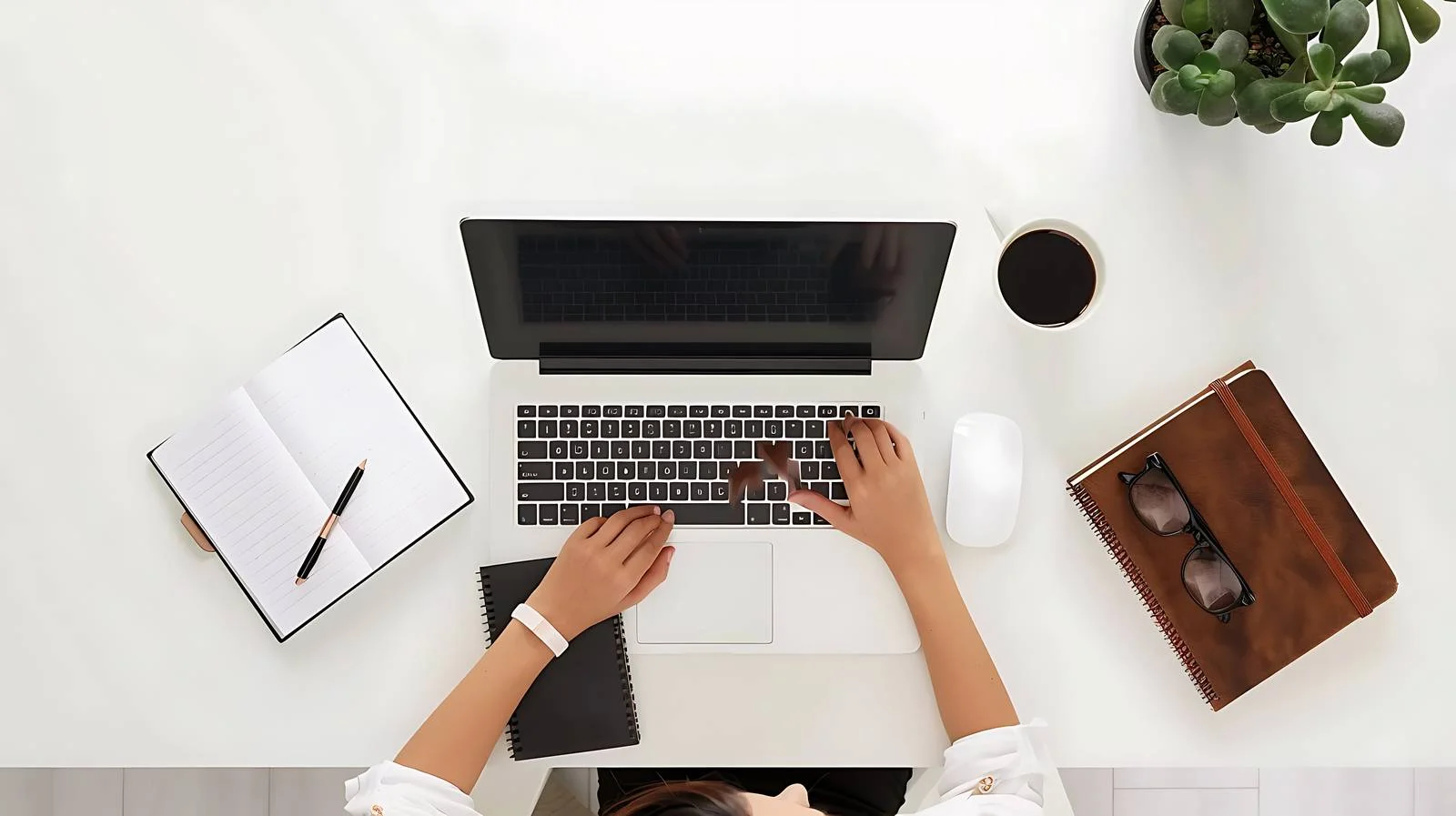 Woman Working at Home with Laptop — free download from Dotvec