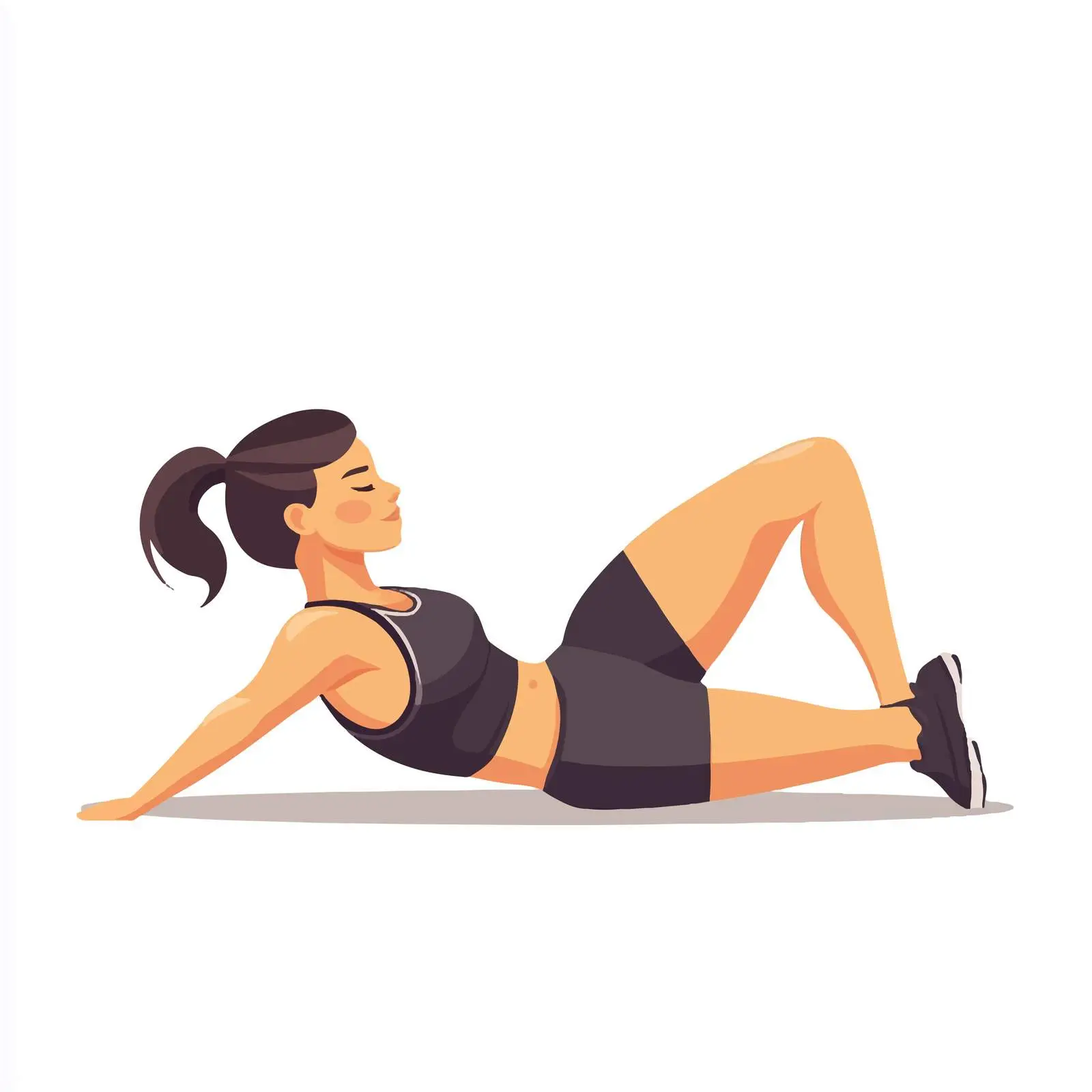 Woman Exercising for Stronger Abdominal Muscles — free download from Dotvec