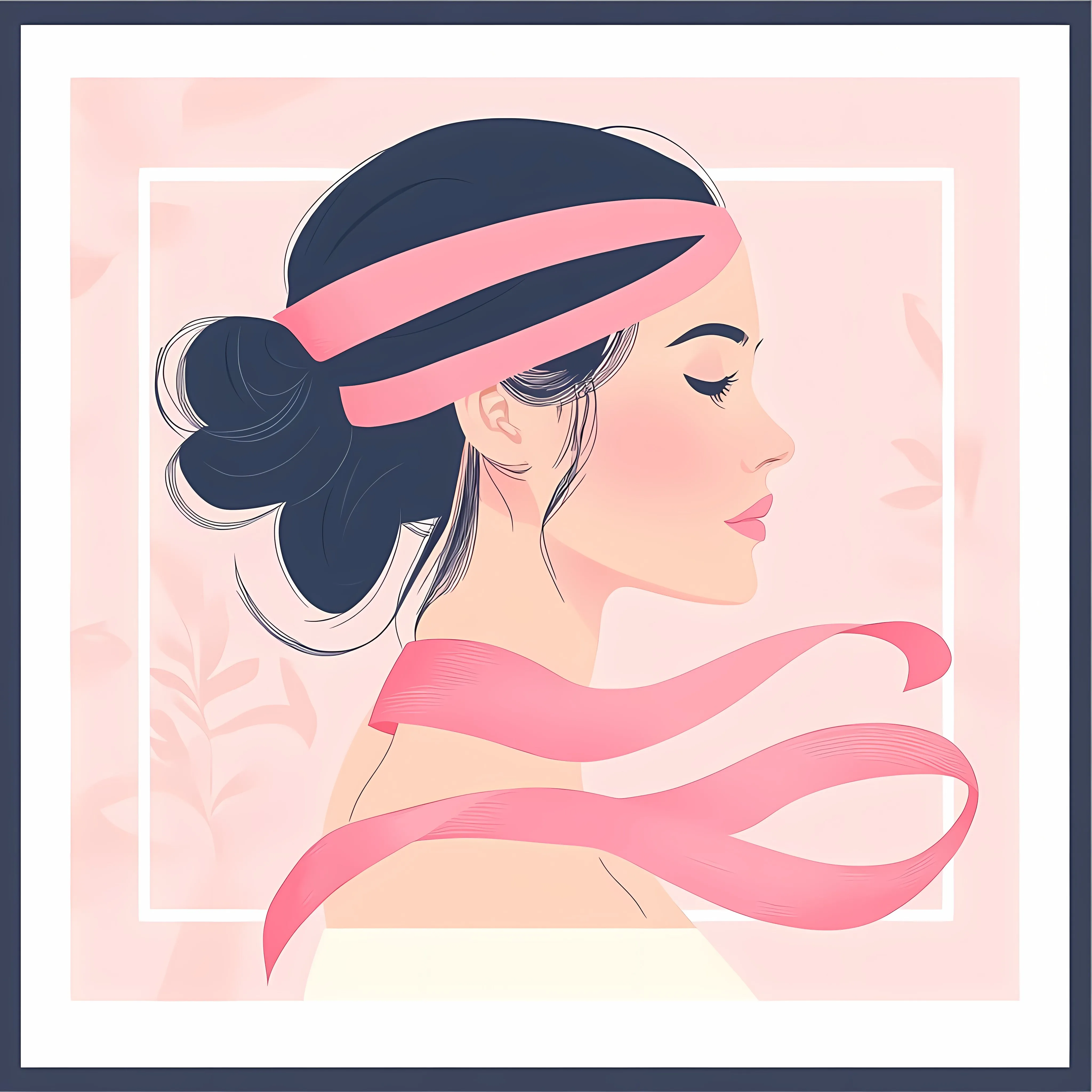 Woman Wrapped in Pink Ribbon Vector Illustration – free pink ribbon image from Dotvec