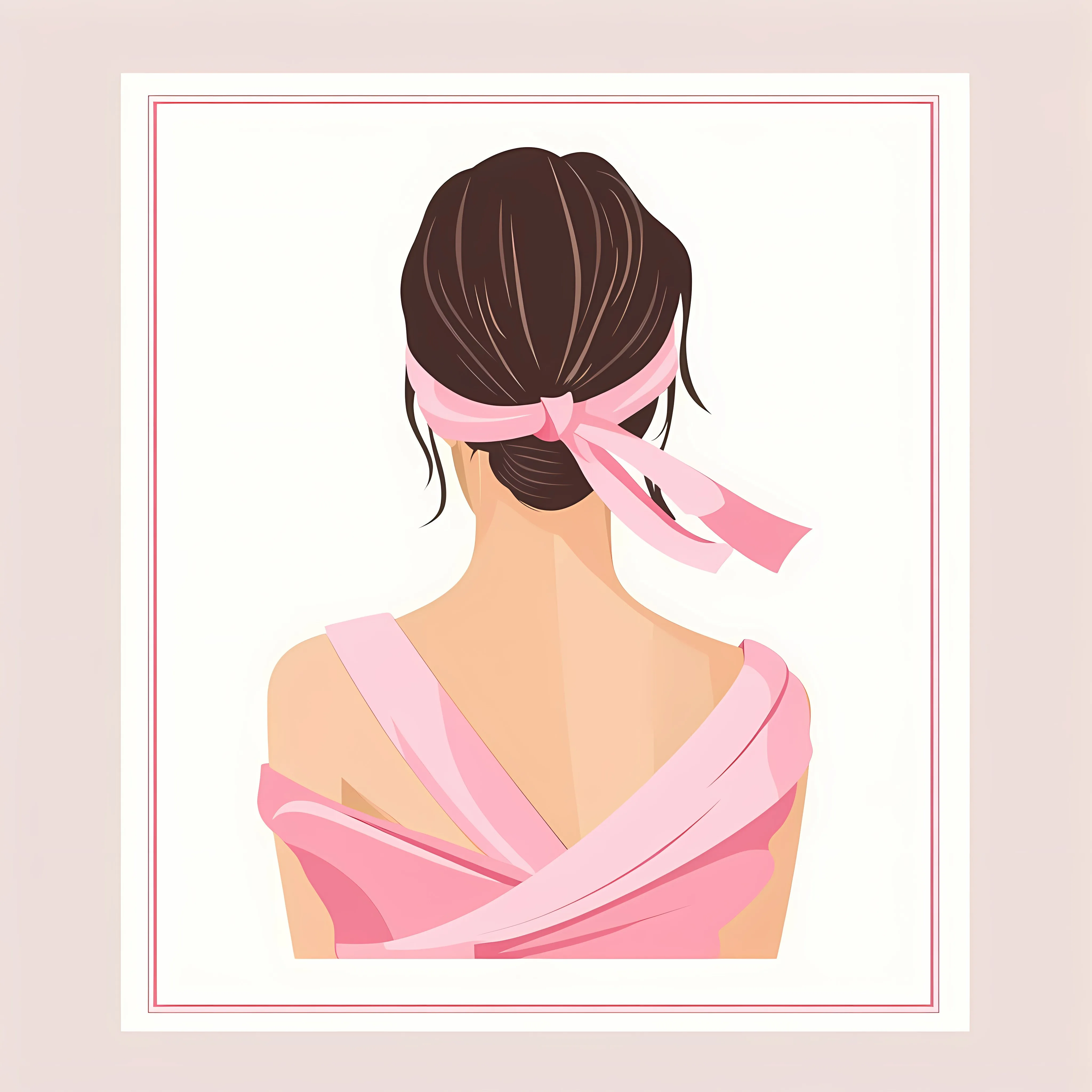 Woman Wrapped in Pink Ribbon Vector Illustration – free pink ribbon image from Dotvec