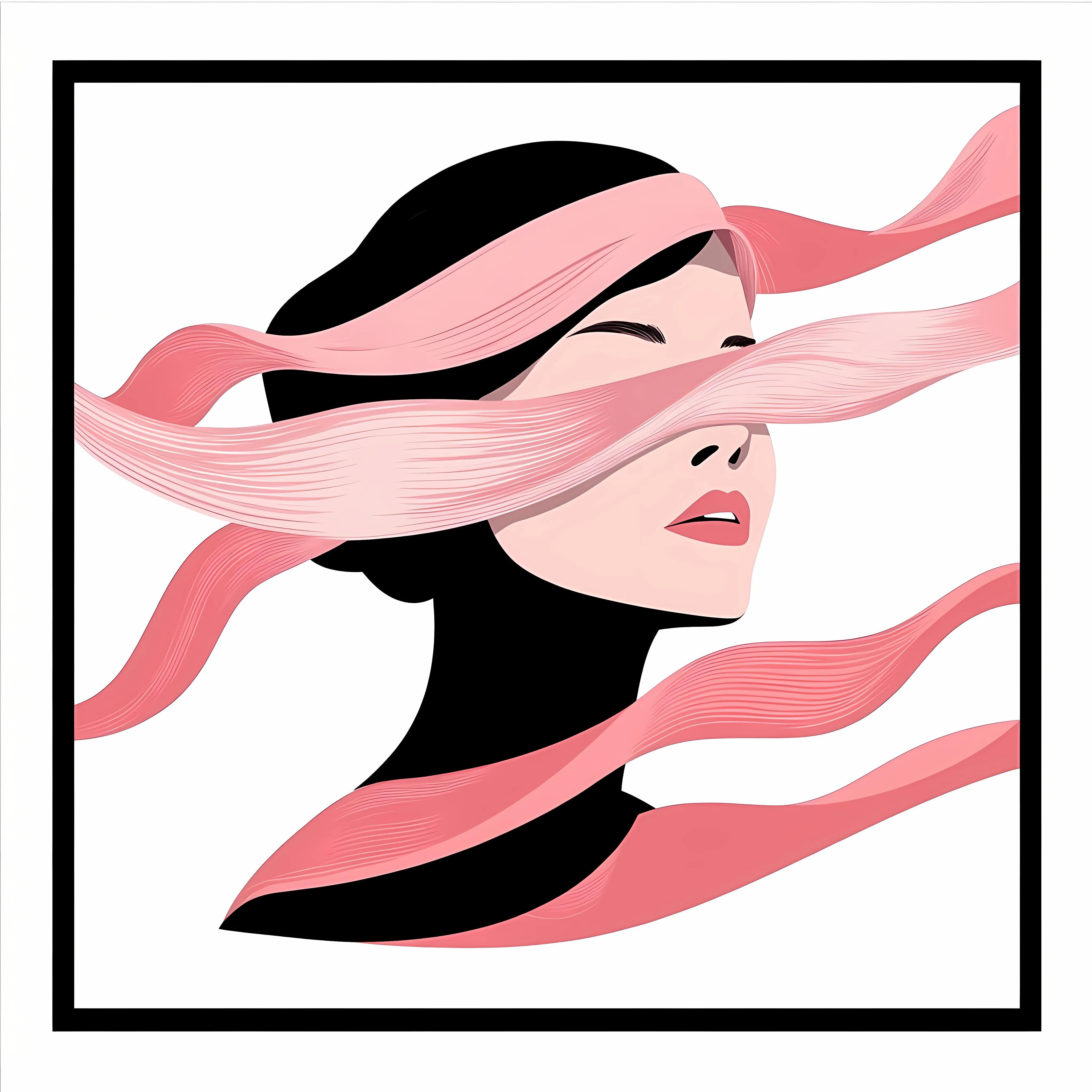 Woman Wrapped in Pink Ribbon Vector Illustration – free pink ribbon image from Dotvec