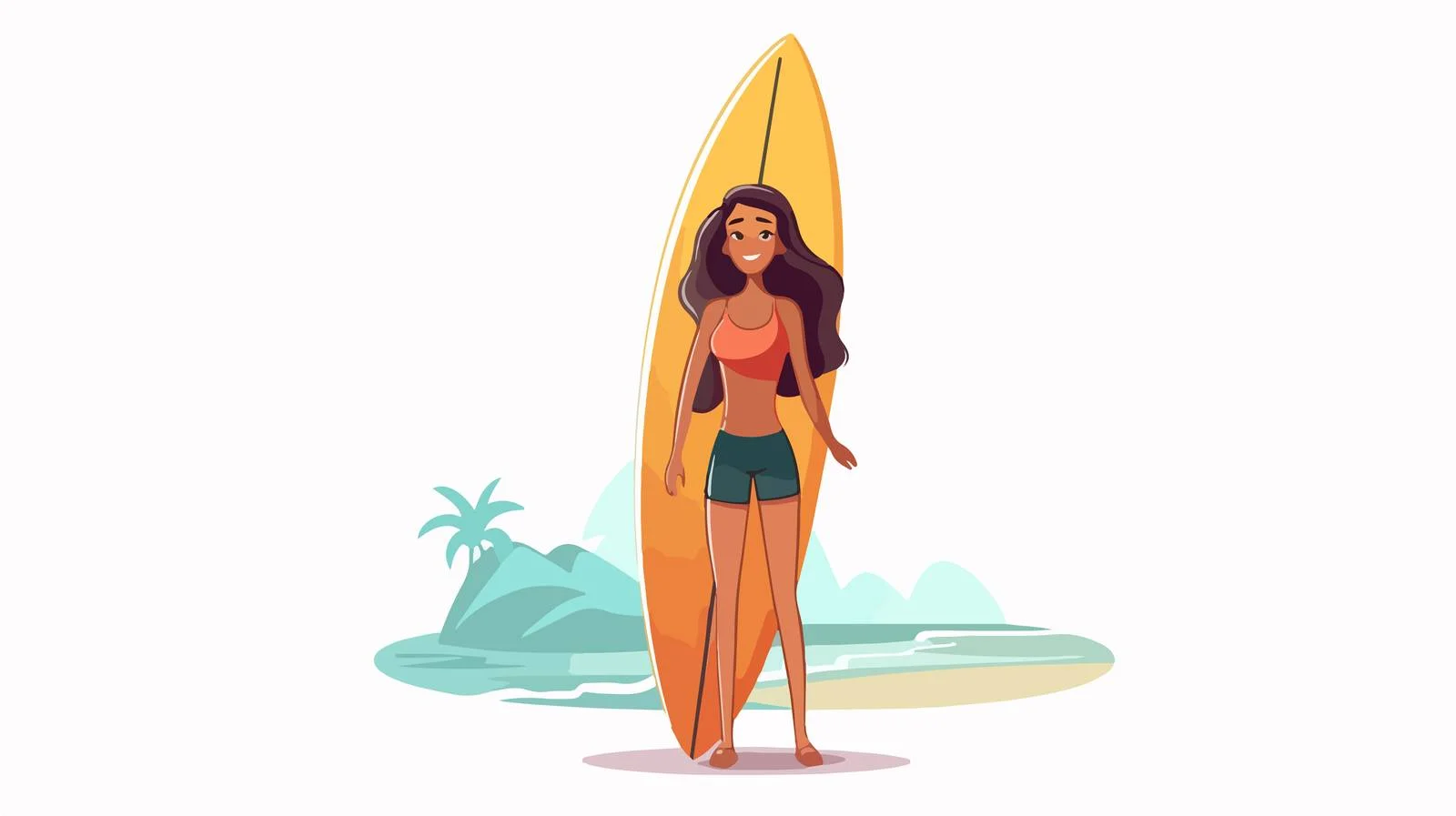Joyful Woman with Surfboard by Car — free download from Dotvec