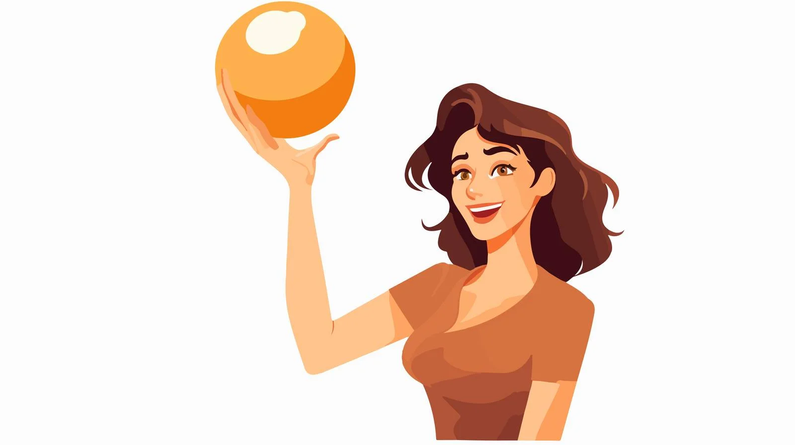 Playful Woman with Ball Cartoon Illustration – free entertain image from Dotvec