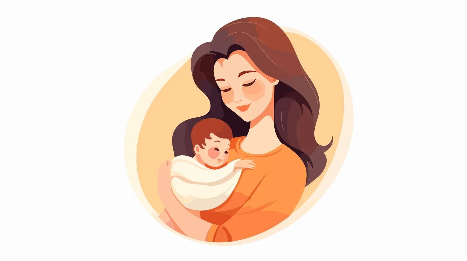 Mother with Baby Vector Cartoon Illustration — free download from Dotvec
