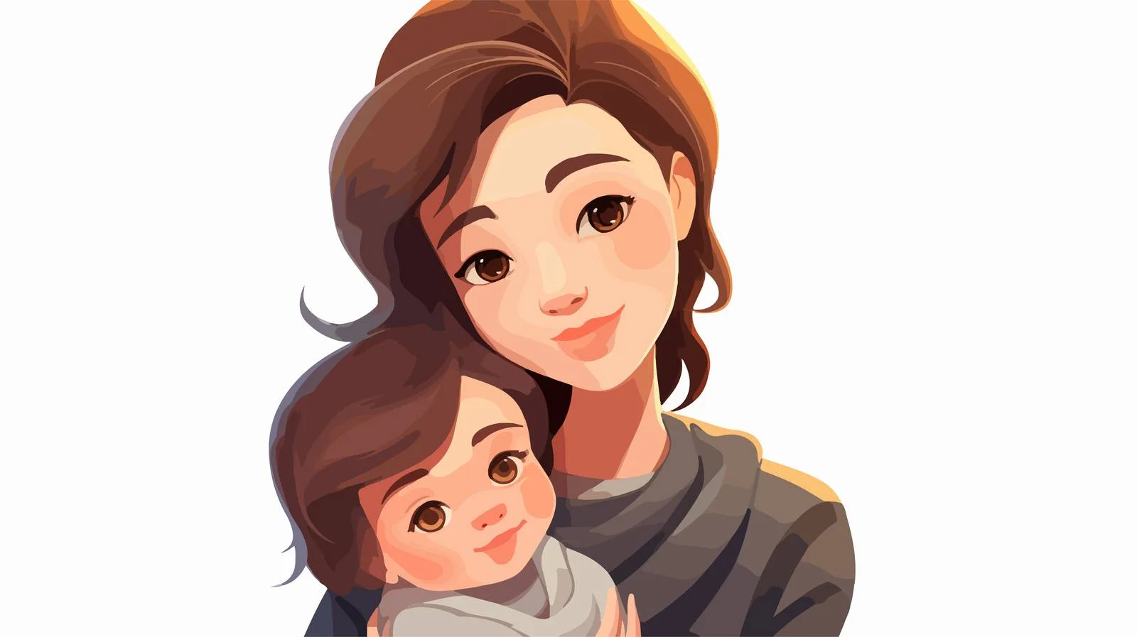 Mother and Baby Vector Illustration — free download from Dotvec