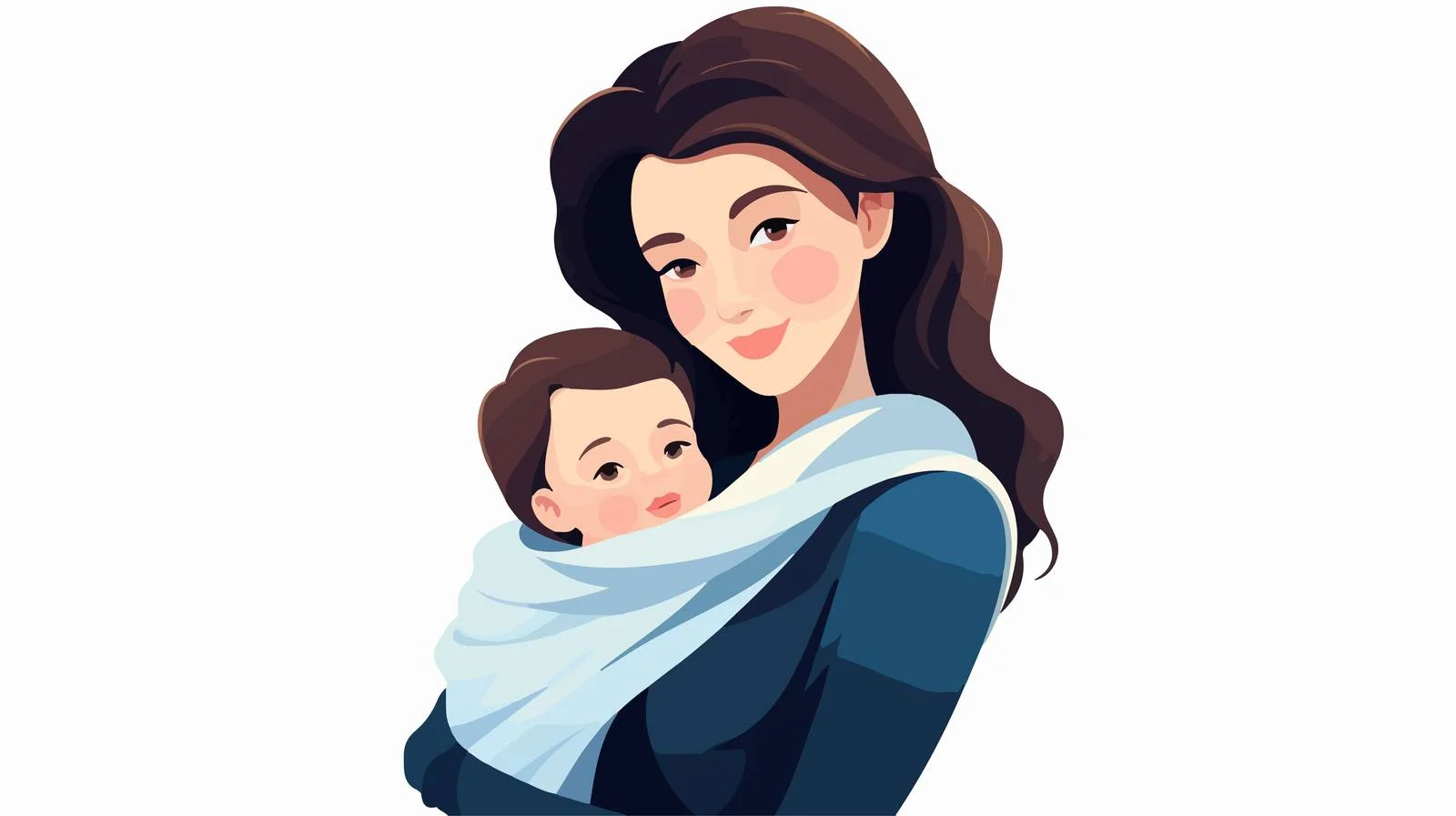 Mother and Child Cartoon Vector Illustration — free download from Dotvec