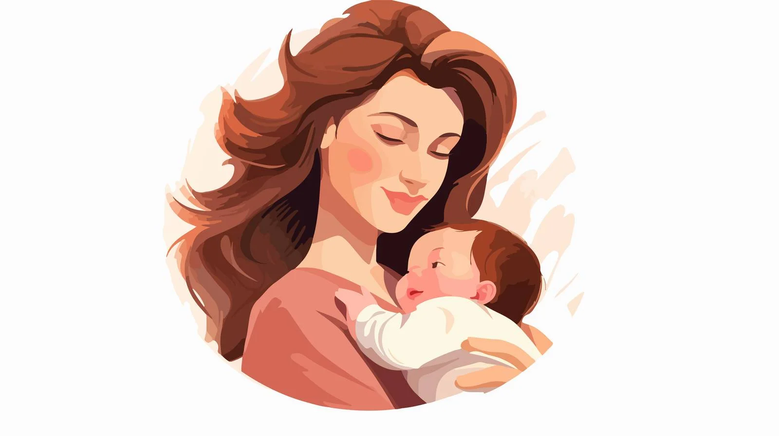 Mother with Baby Cartoon Vector Illustration — free download from Dotvec
