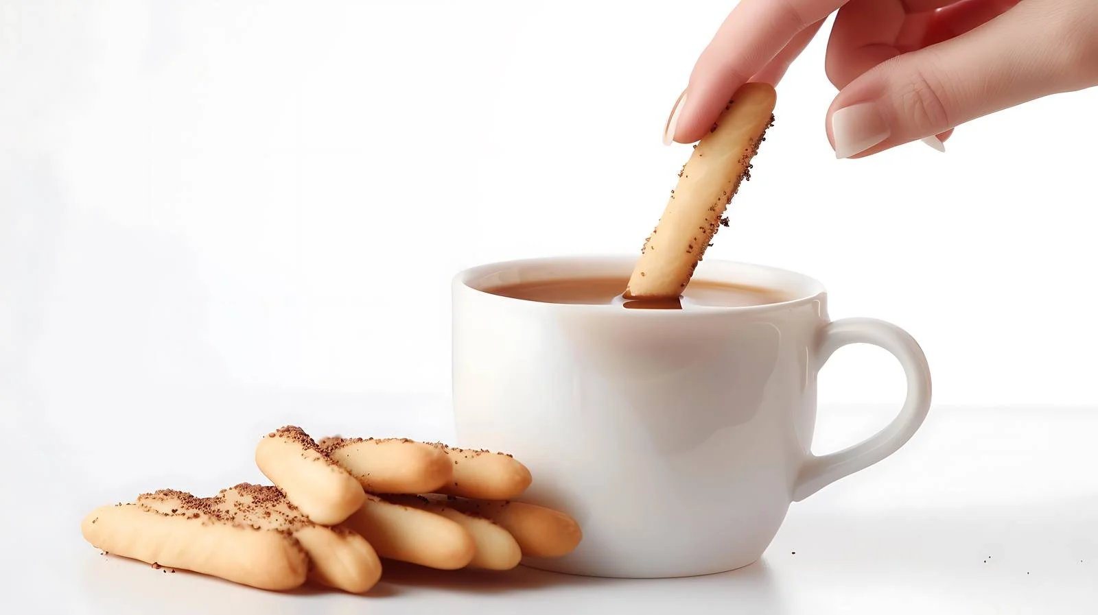 Woman Dipping Ladyfingers in Coffee — free download from Dotvec