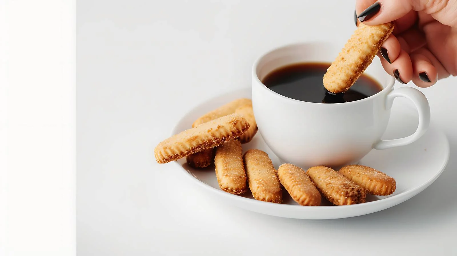 Woman Dipping Ladyfingers in Coffee — free download from Dotvec