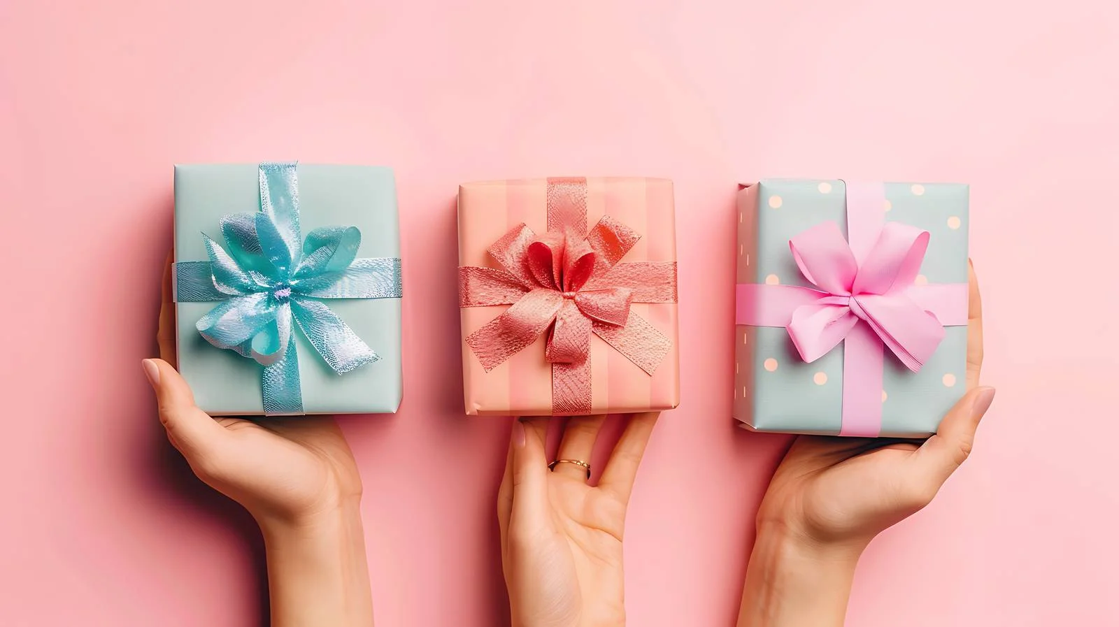 Elegant Gift Presentation on Pink Background — free download from Dotvec