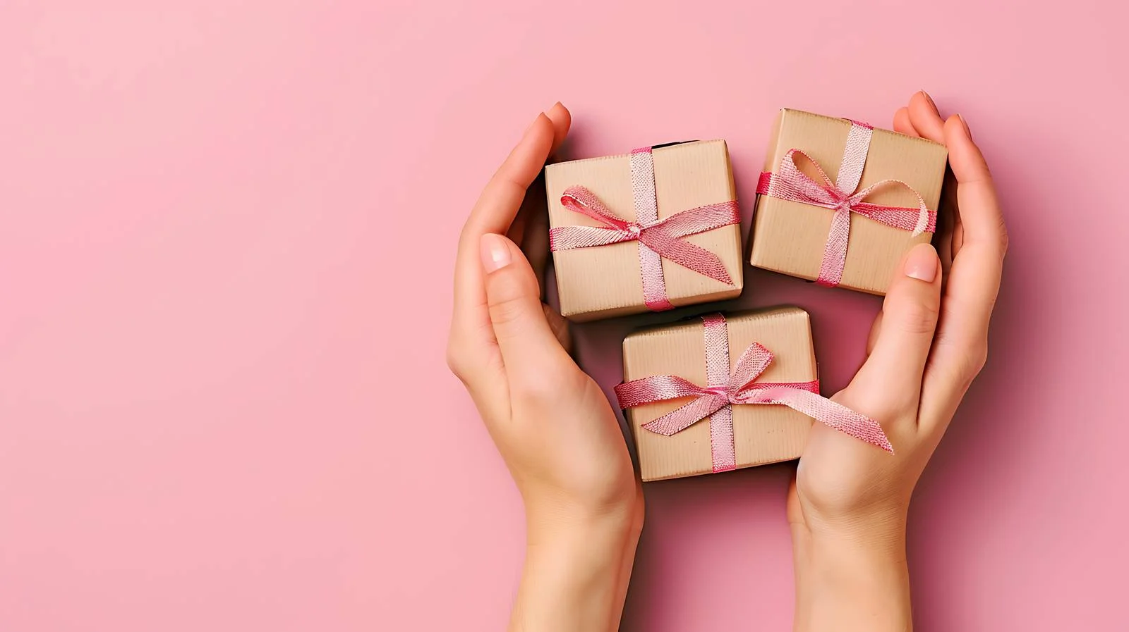 Elegant Gift Boxes on Pink Background — free download from Dotvec