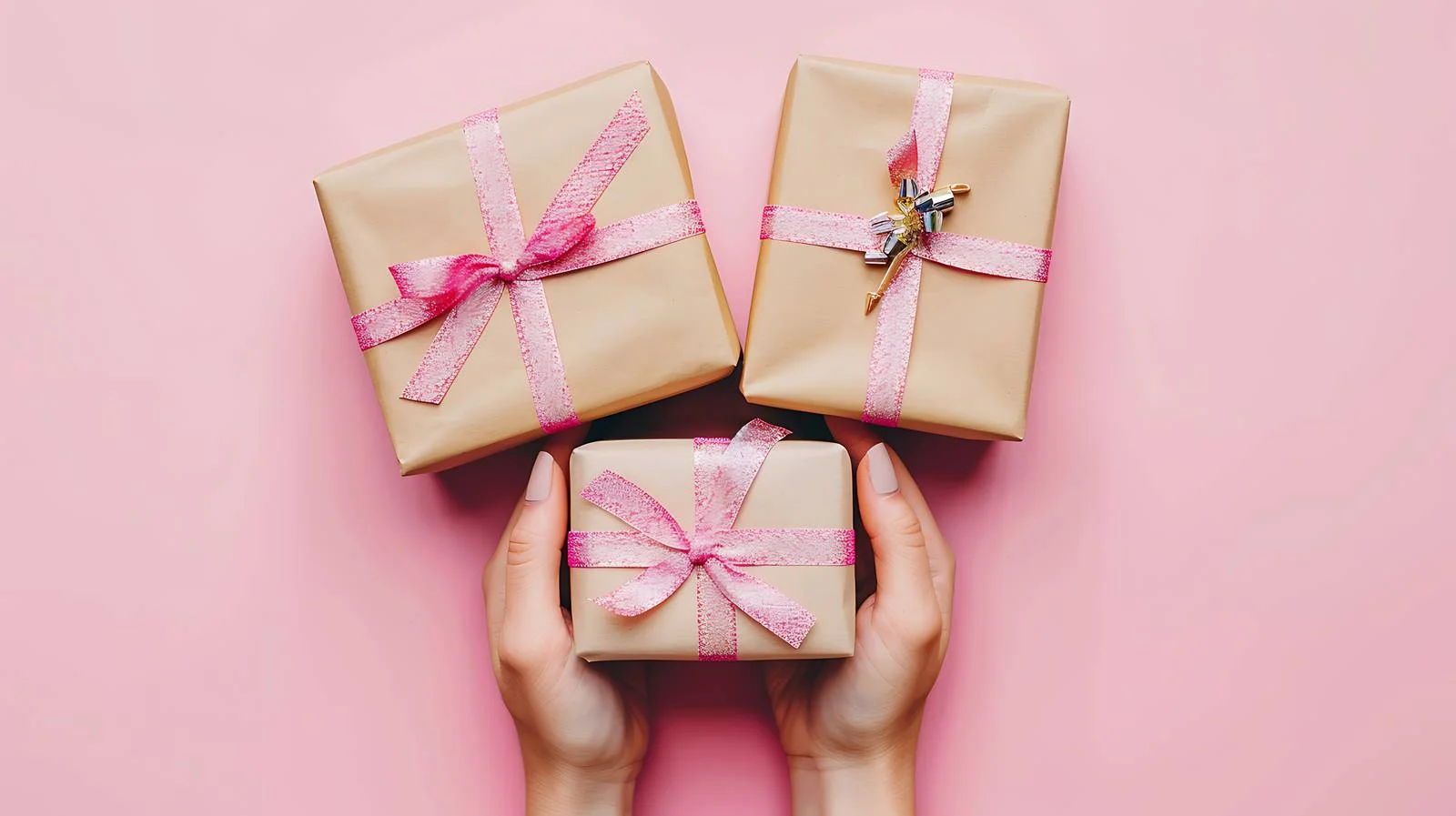 Elegant Gift Boxes on Pink Background — free download from Dotvec