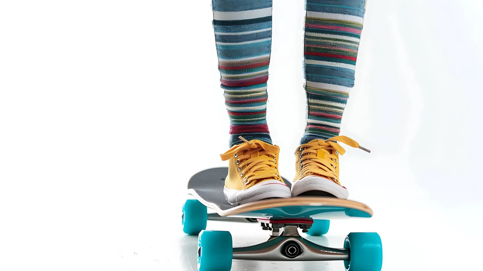 Woman Standing on Carver Skateboard — free download from Dotvec