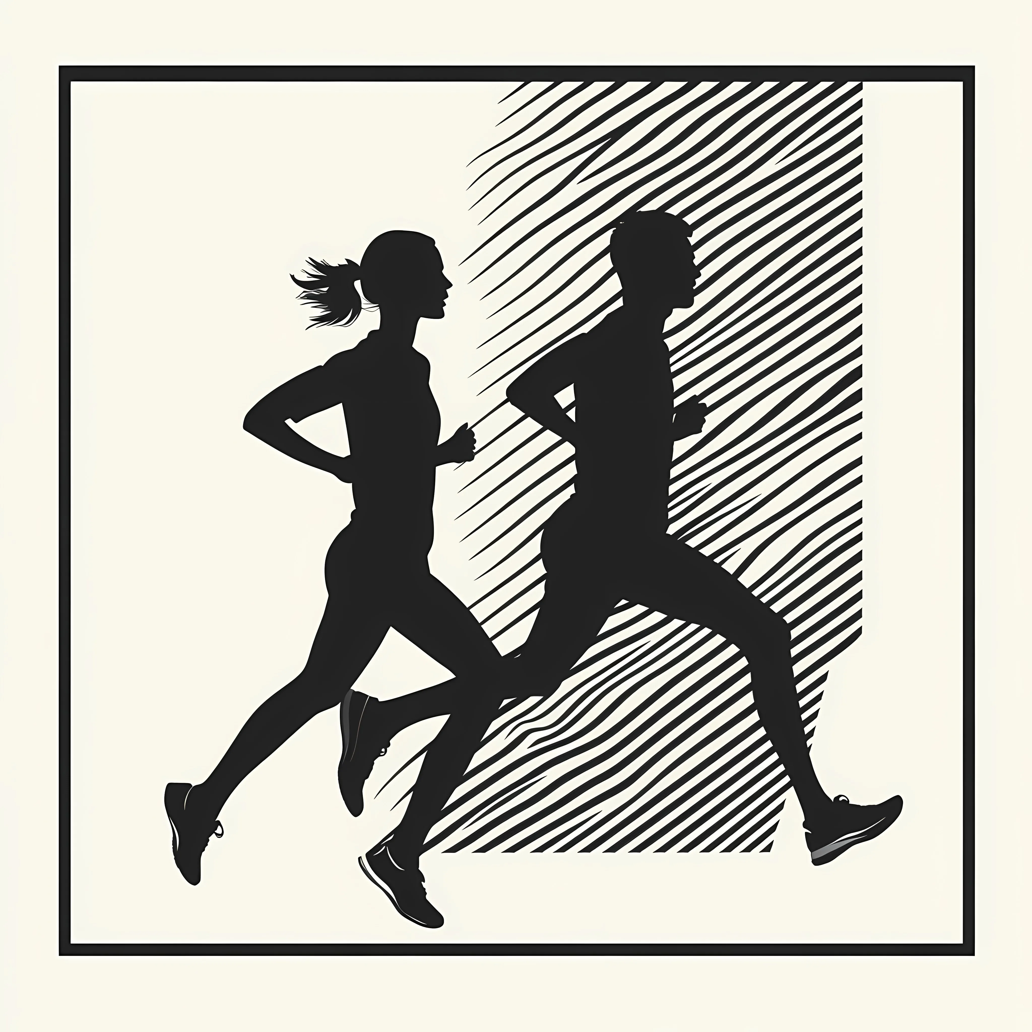 Men and Women Running Vector Illustration — free download from Dotvec