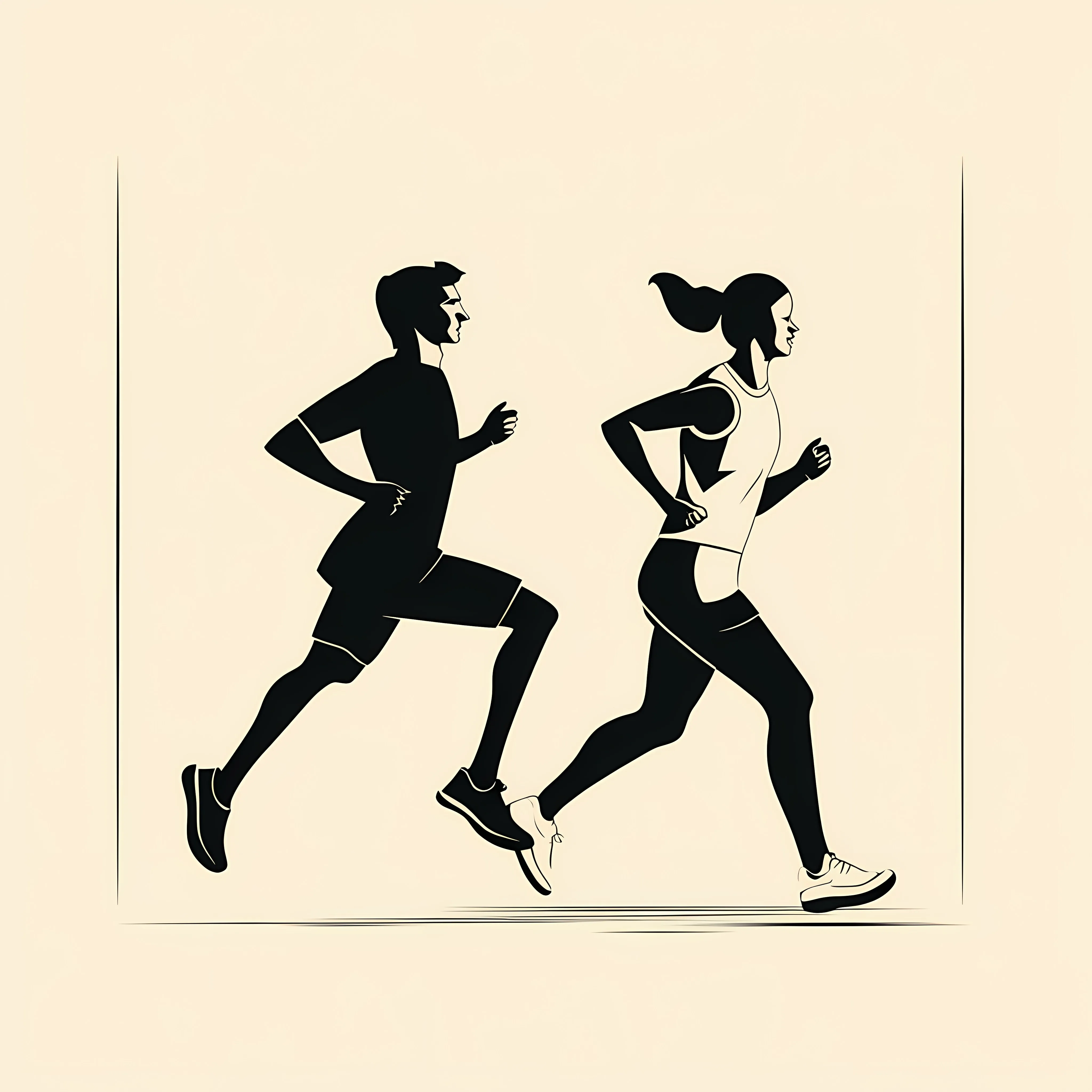 Flat Vector Illustration of Running Women and Men – free hoes image from Dotvec