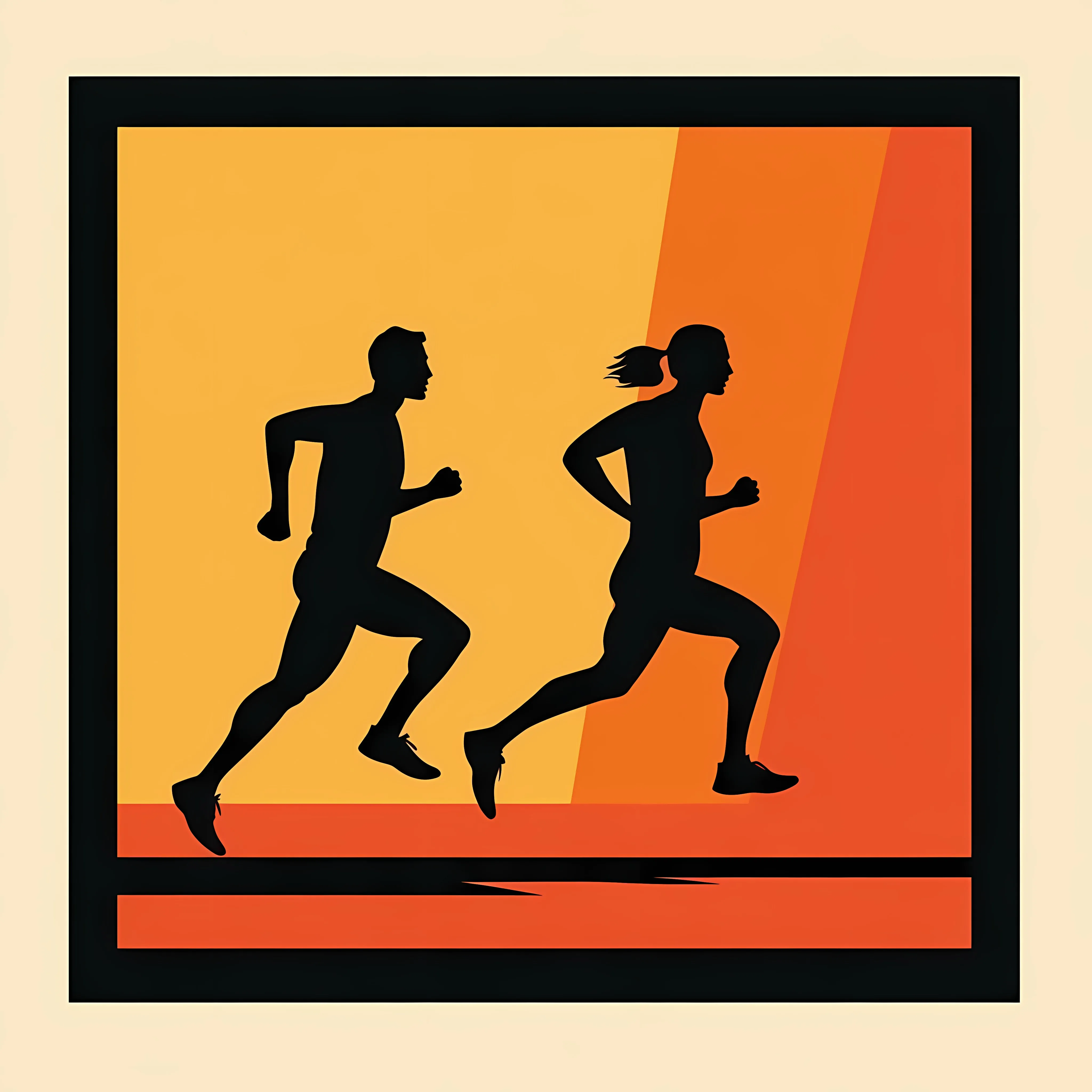 Men and Women Running Flat Vector Illustration — free download from Dotvec