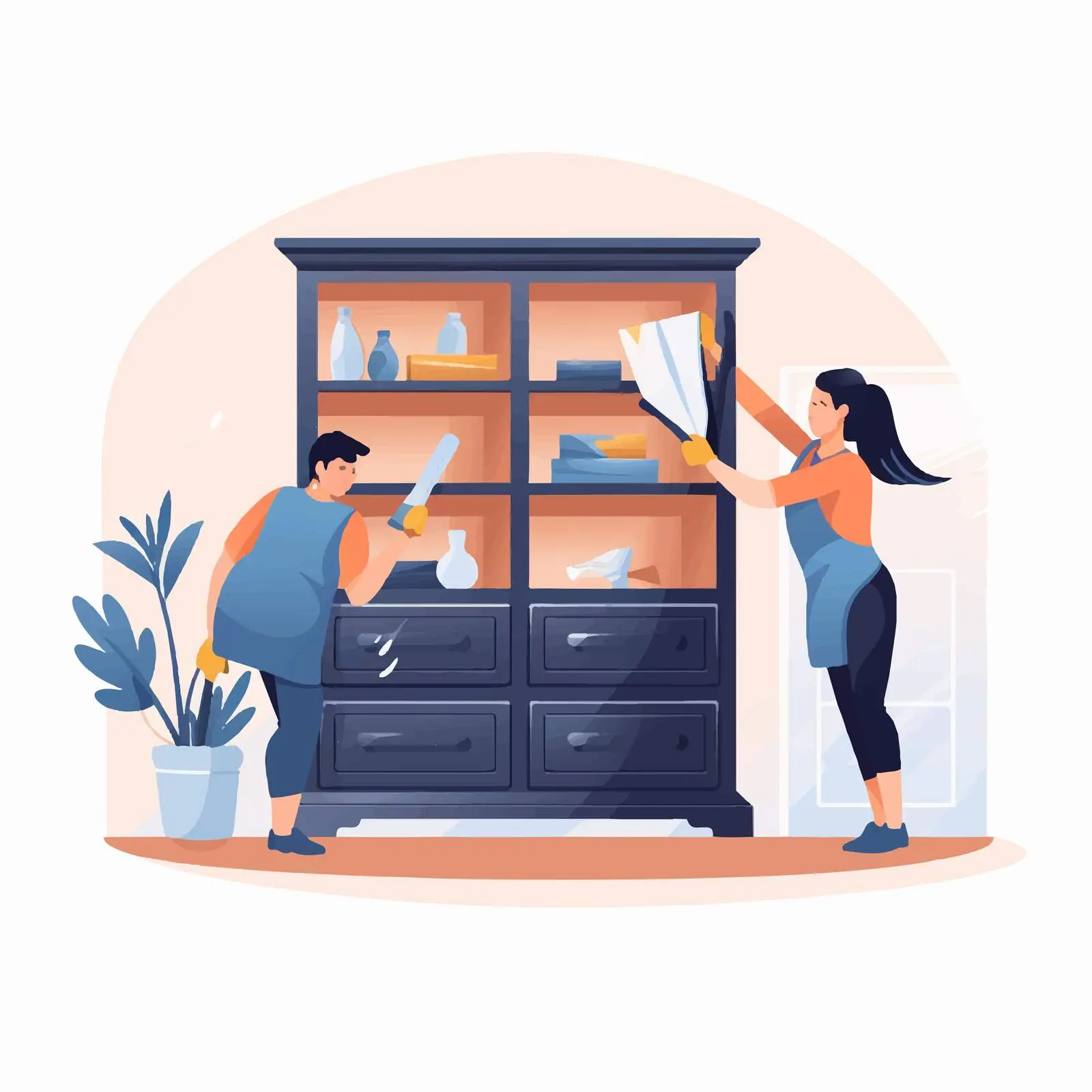 Couple Painting and Decorating Furniture Together — free download from Dotvec