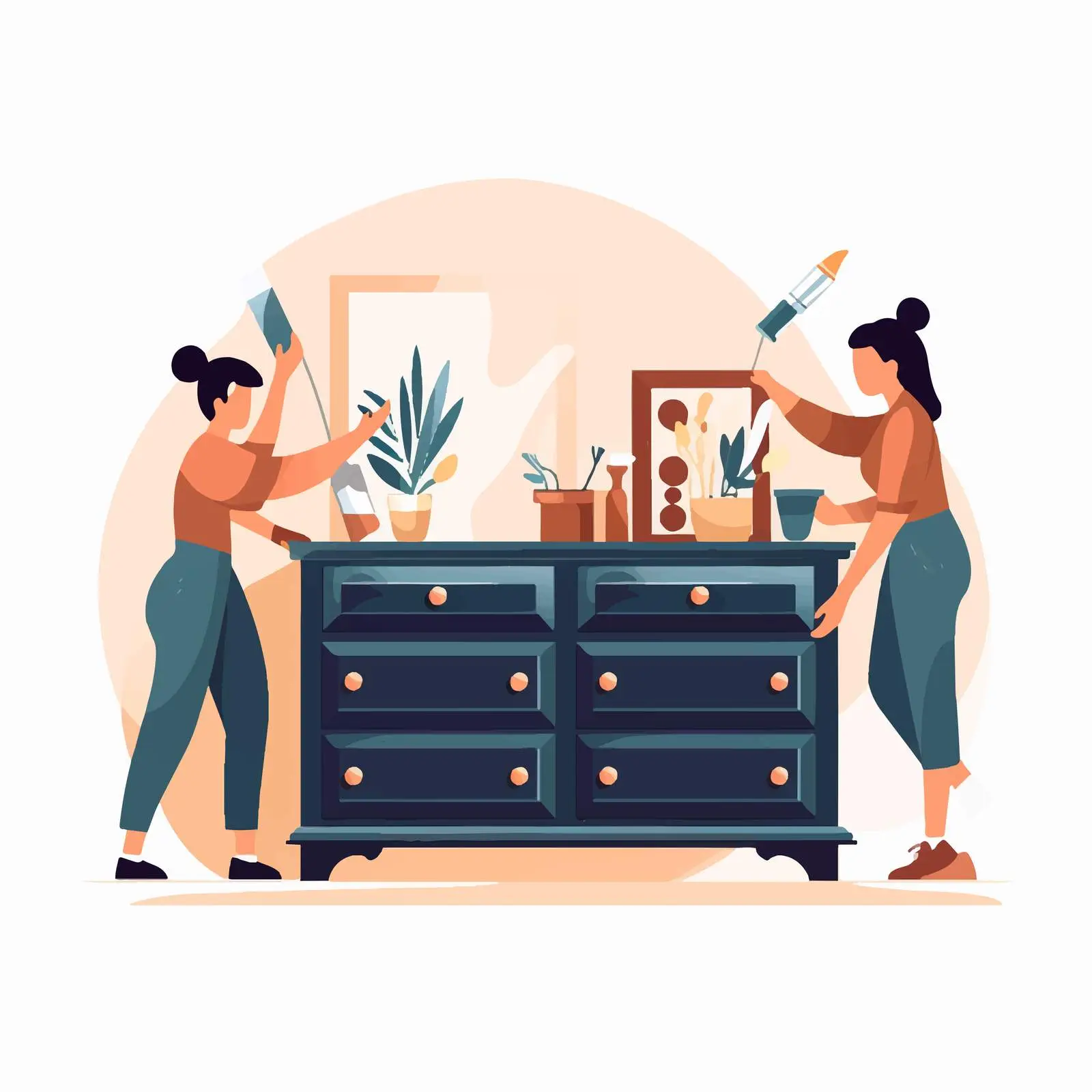 Couple Painting and Decorating Furniture Together — free download from Dotvec