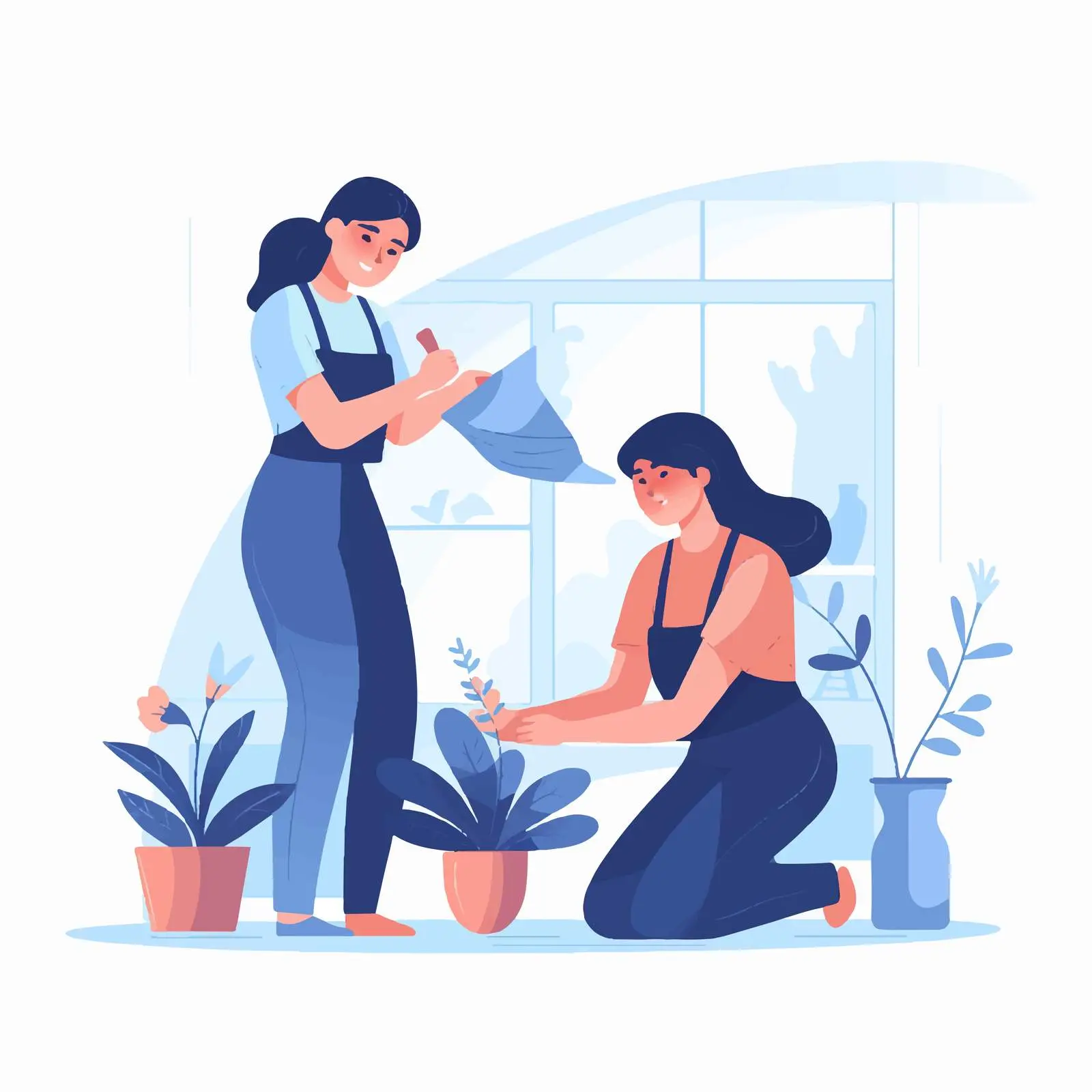 Couple Engaging in Housework Together – free feminism image from Dotvec