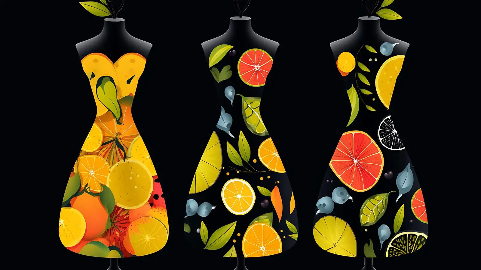 Mannequin displaying women's dress fabric pattern — free download from Dotvec