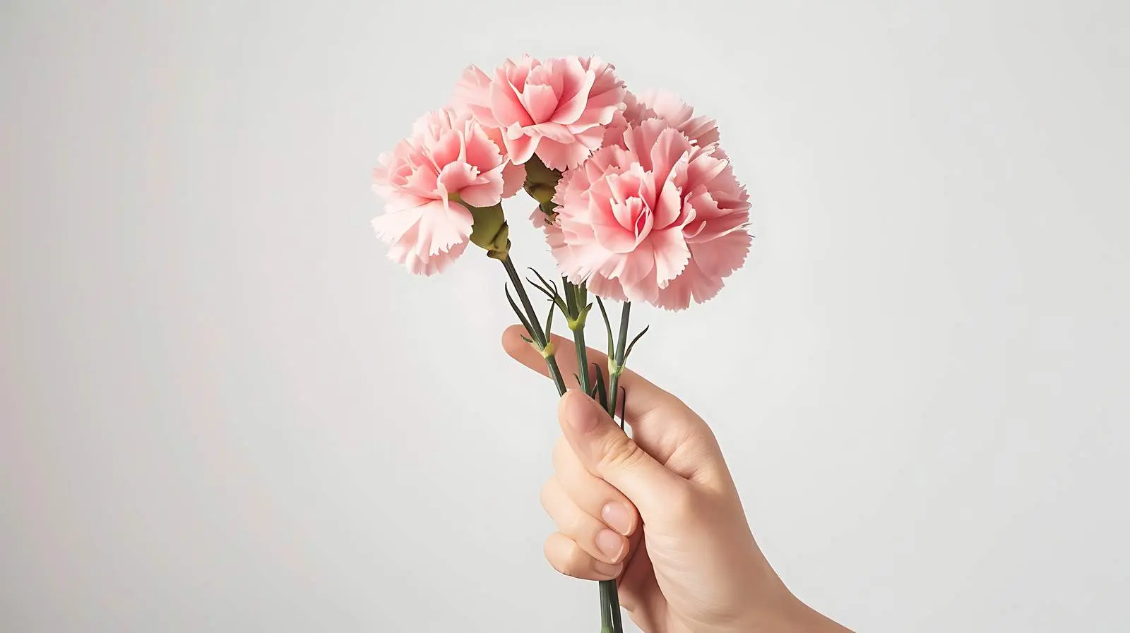 Woman Holding Pink Carnation Flower Bouquet — free download from Dotvec