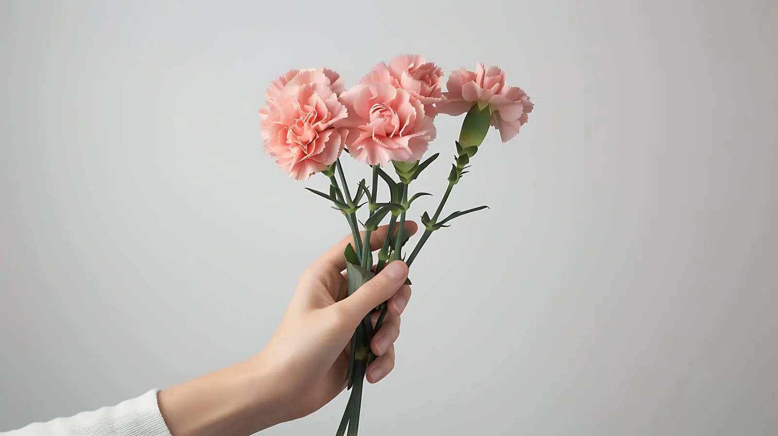 Women Holding Pink Carnation Bouquet — free download from Dotvec