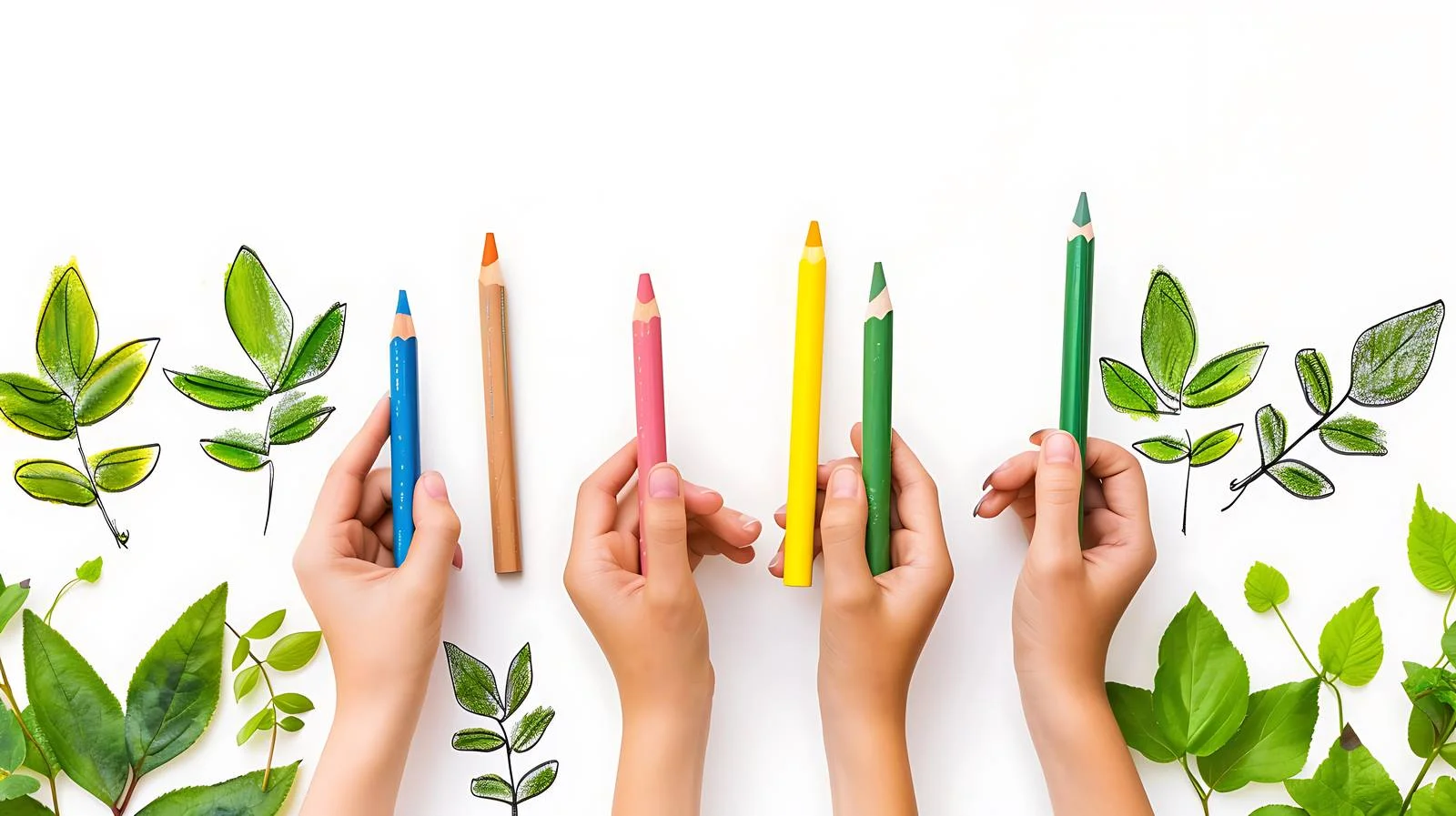 Woman Holding Crayon in Park — free download from Dotvec