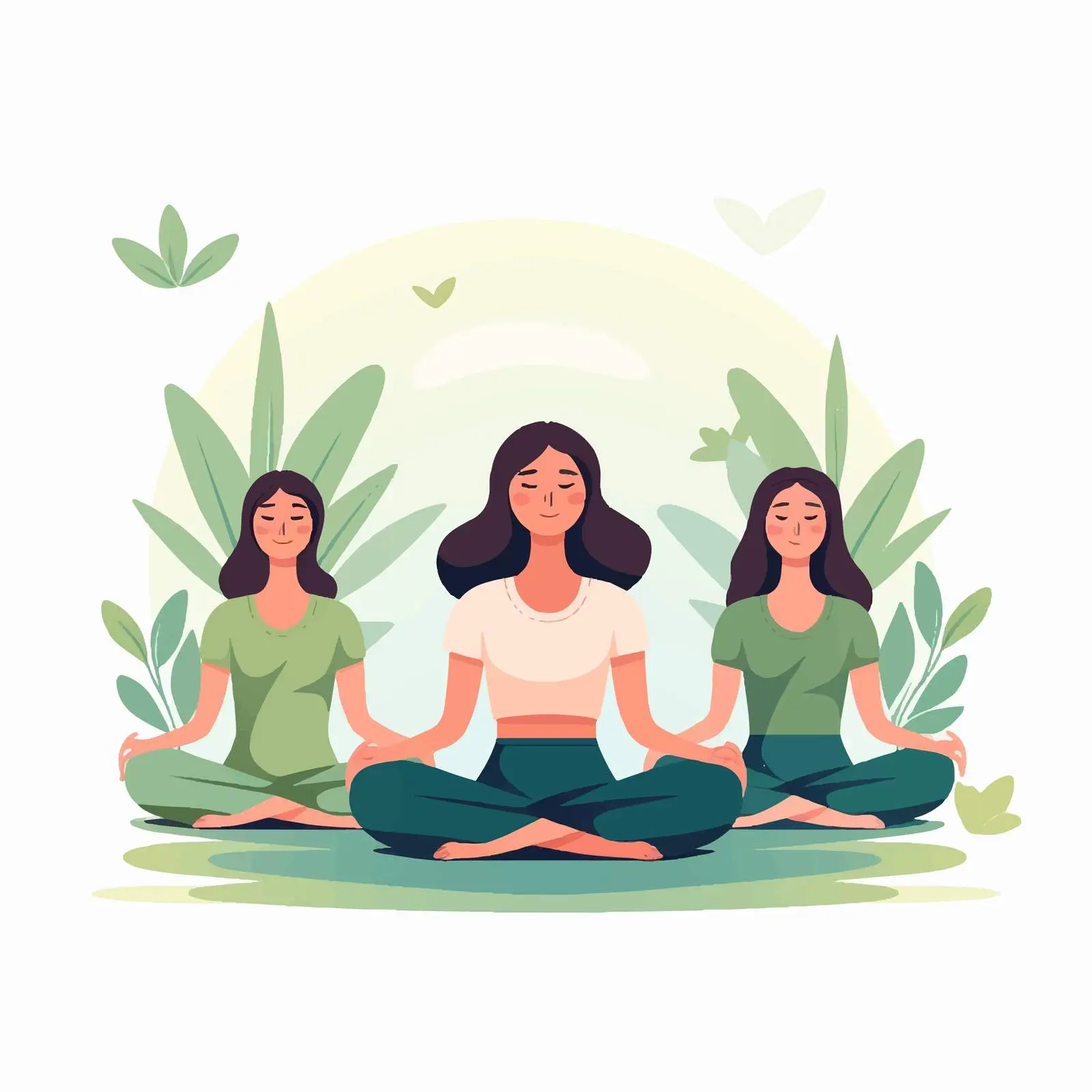 Women Meditating for Yoga and Relaxation — free download from Dotvec