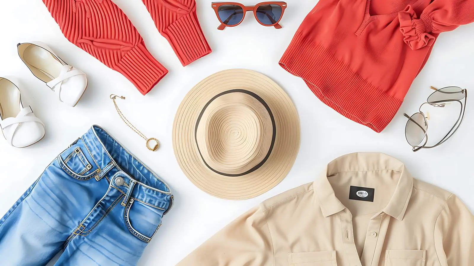 Modern Women's Fashion Clothes and Accessories Flat Lay – free fashion look image from Dotvec