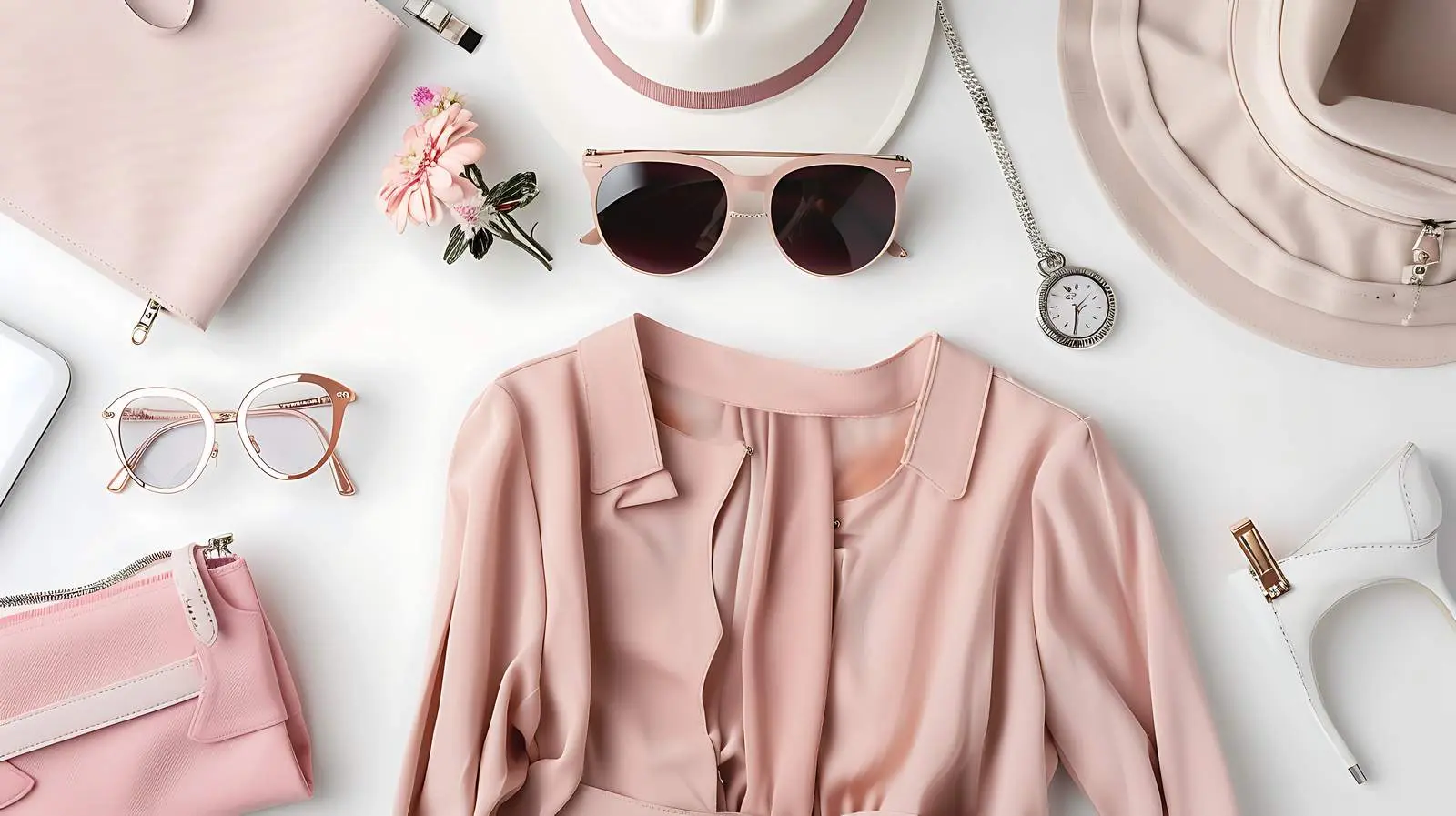 Modern Women's Fashion Clothes and Accessories on Desk — free download from Dotvec