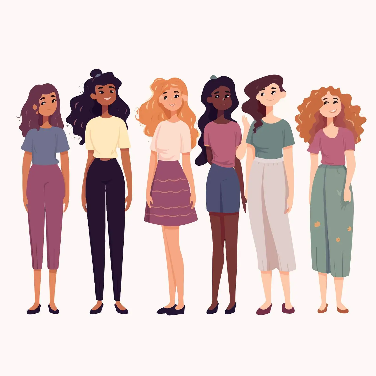 Women of Varying Heights Standing Together — free download from Dotvec