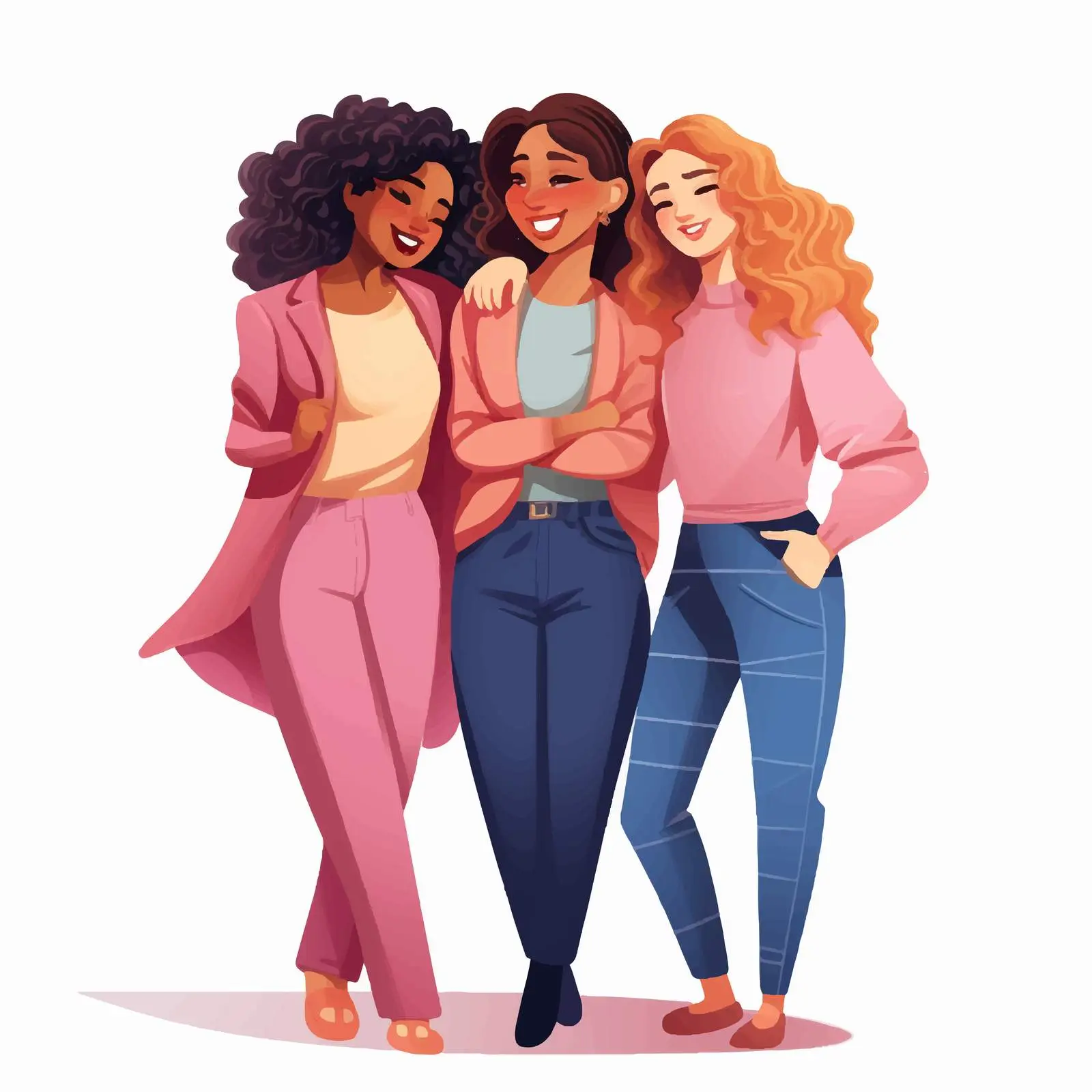 Diverse Women of Varying Heights Together – free feminism image from Dotvec