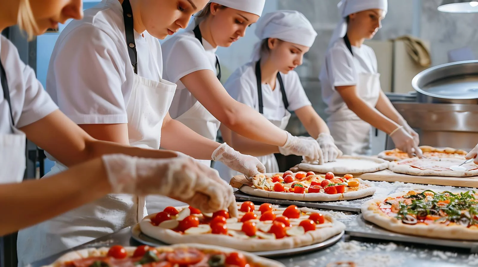 Pizza Making Process in Commercial Kitchen — free download from Dotvec