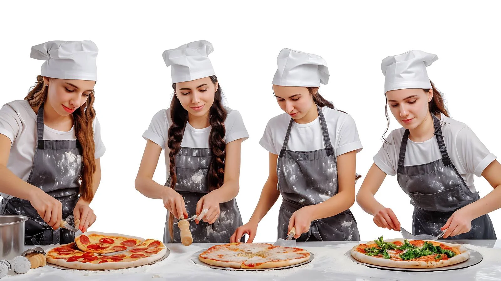 Pizza Company Women Making Pizzas — free download from Dotvec