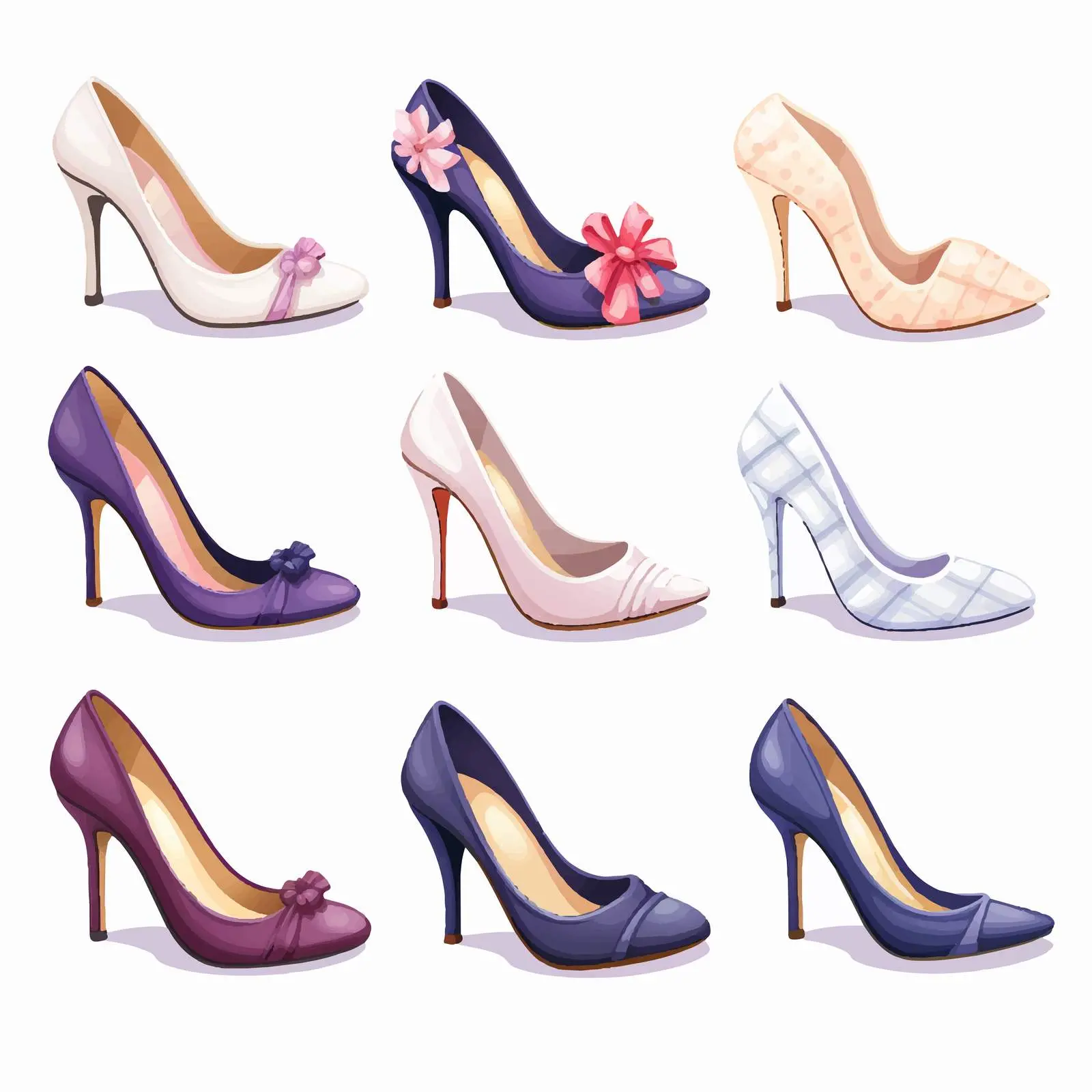 Stylish Women Shoes Vector Illustration – free colorful shoes image from Dotvec