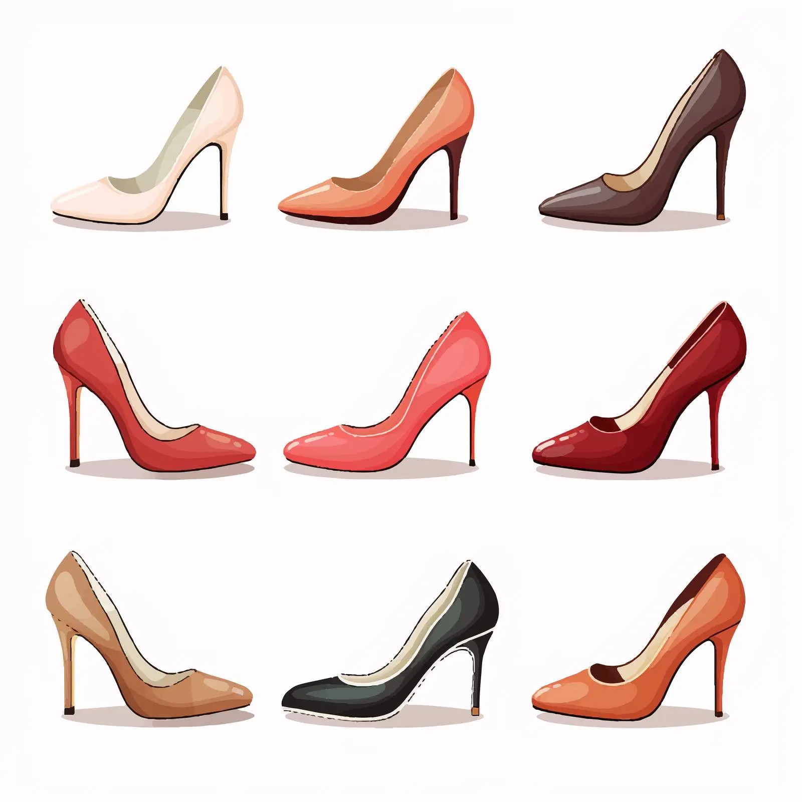 Women's Shoes Vector Illustration on White Background — free download from Dotvec