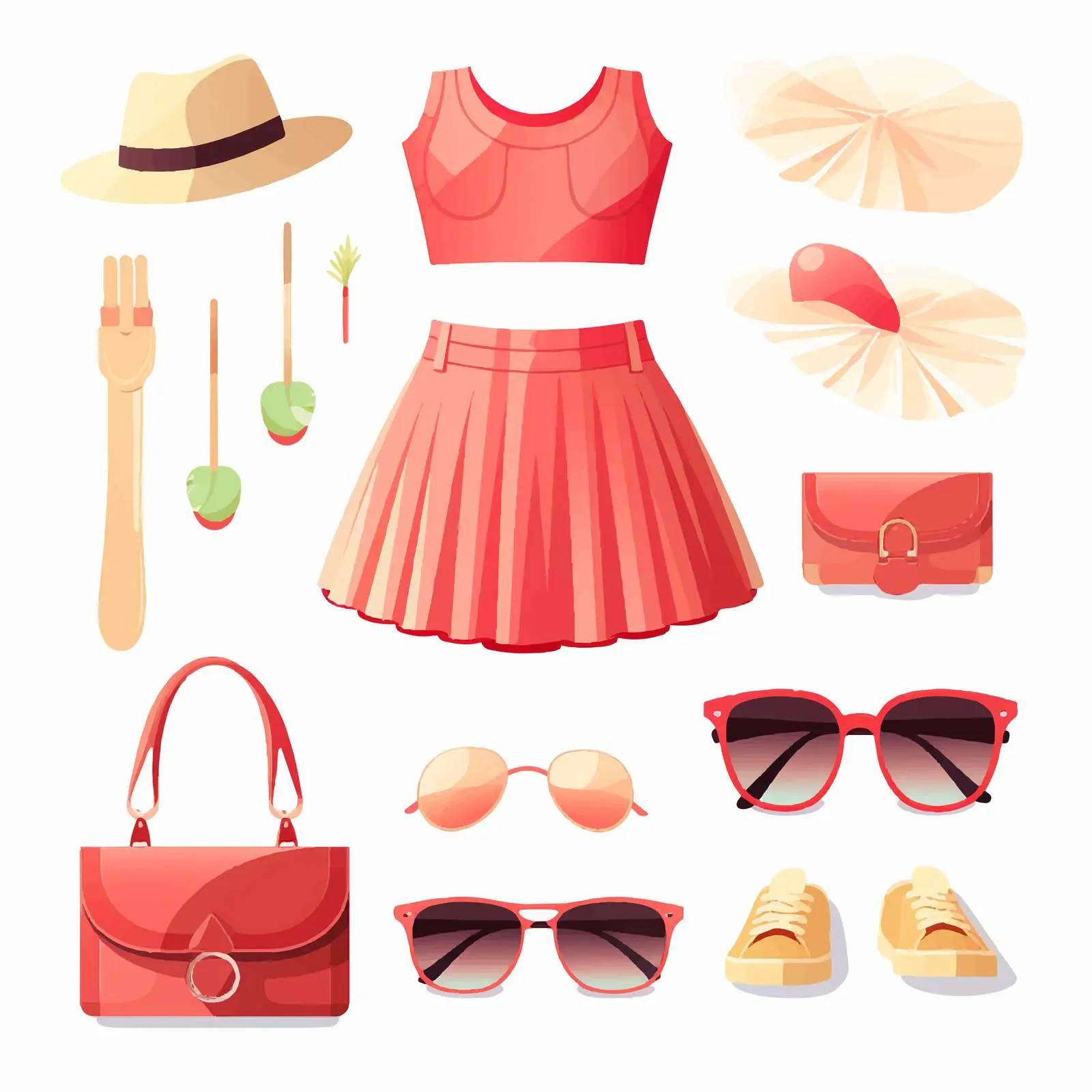 Stylish Summer Women's Outfits and Accessories — free download from Dotvec