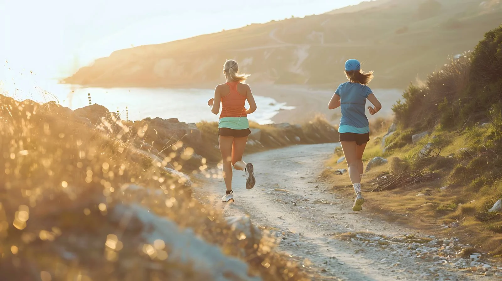 Female Runners on Coastal Trail Isola — free download from Dotvec