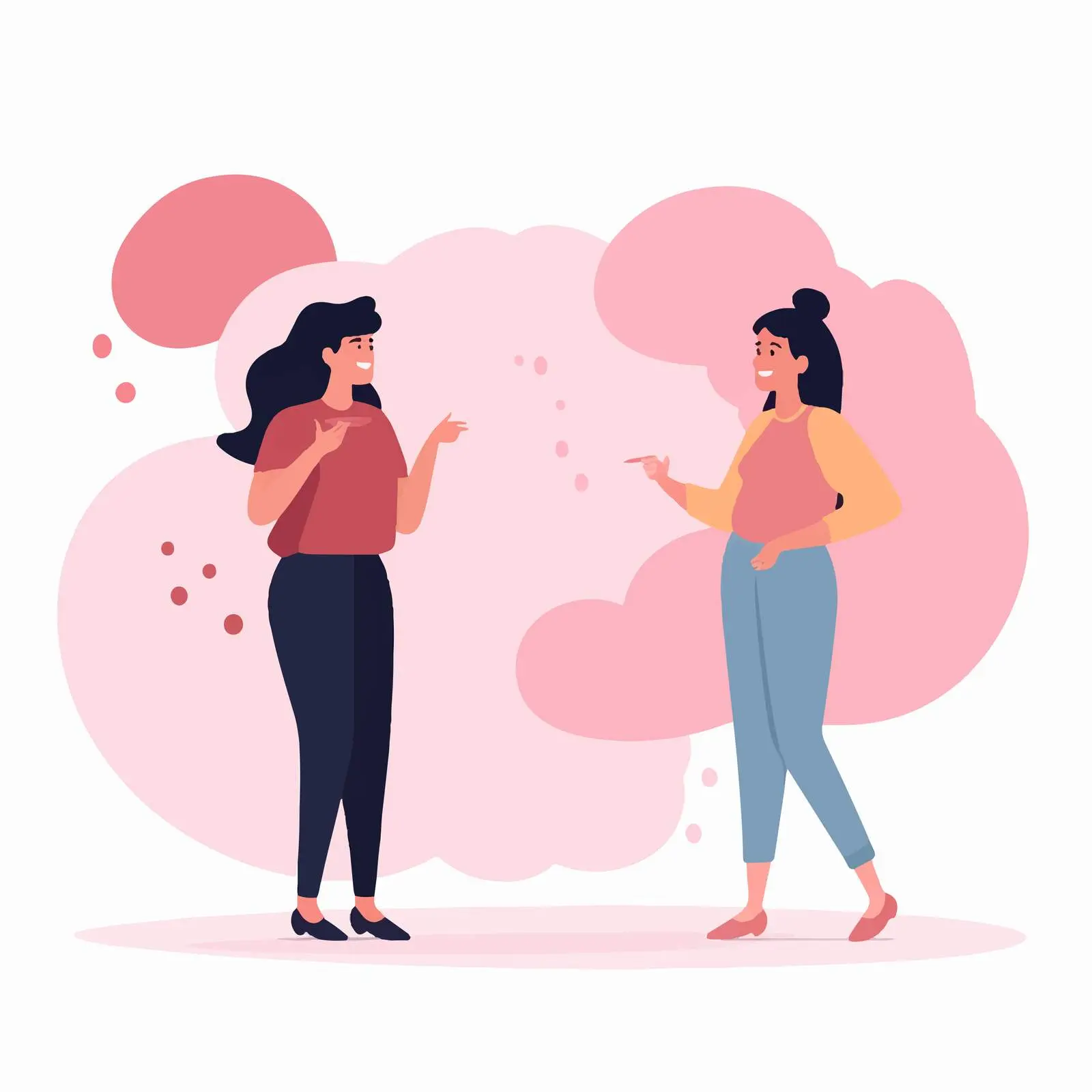 Women with Empty Speech Bubbles Vector Illustration — free download from Dotvec