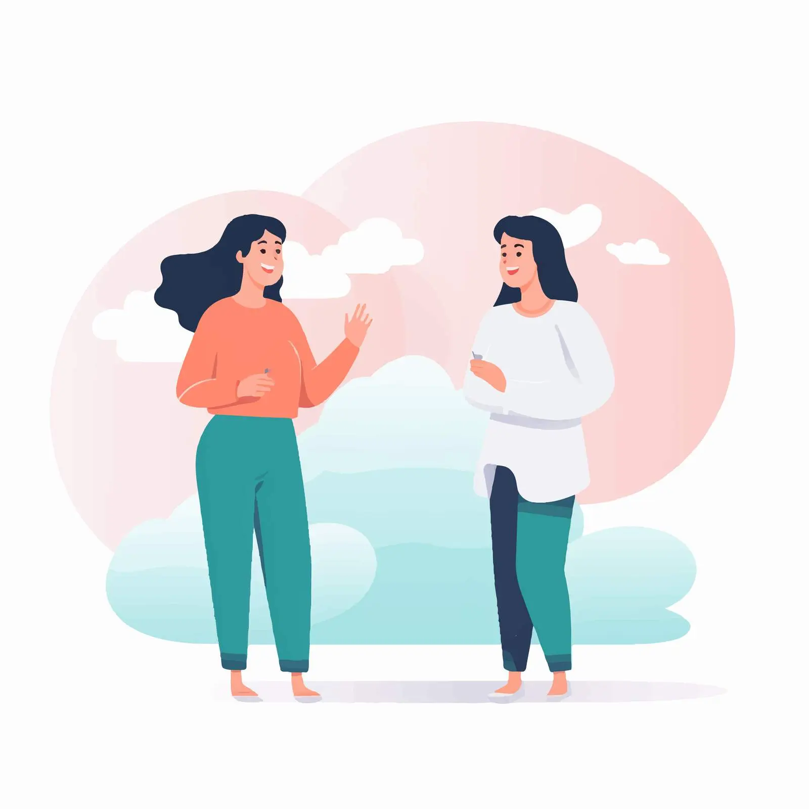 Women with Empty Speech Bubbles Vector Illustration — free download from Dotvec