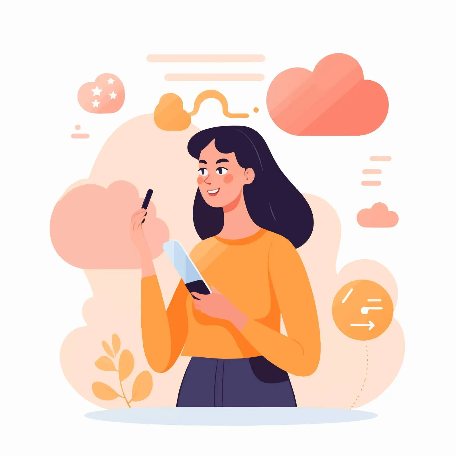 Woman Using Smartphone for Communication — free download from Dotvec