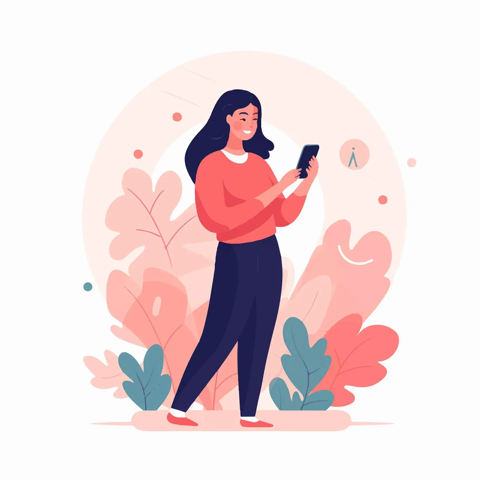 Female Using Smartphone with Inquiry Expression – free query image from Dotvec